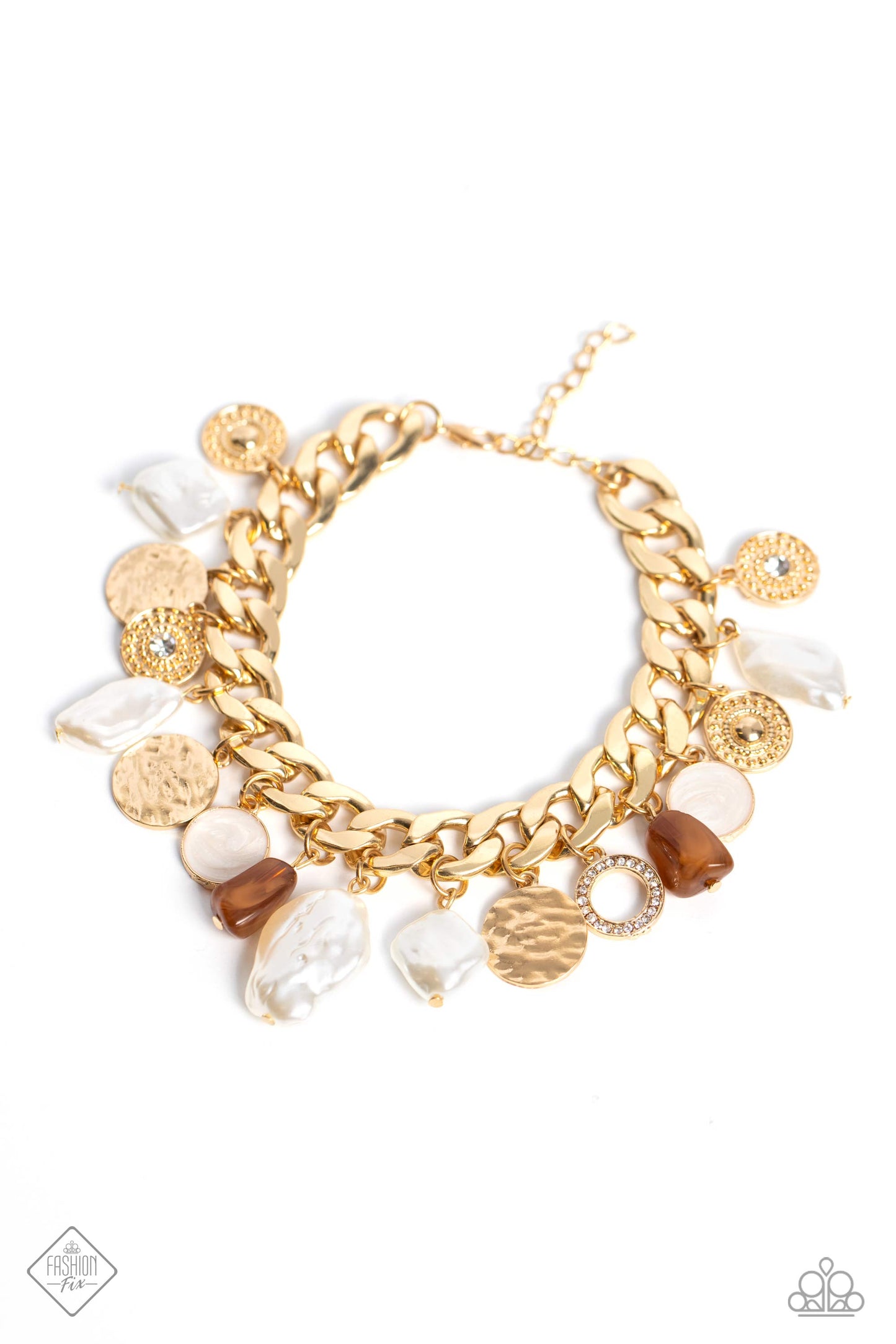 SEA For Yourself - Gold White Pearl Bracelet Fashion Fix August 2023 Paparazzi B1167