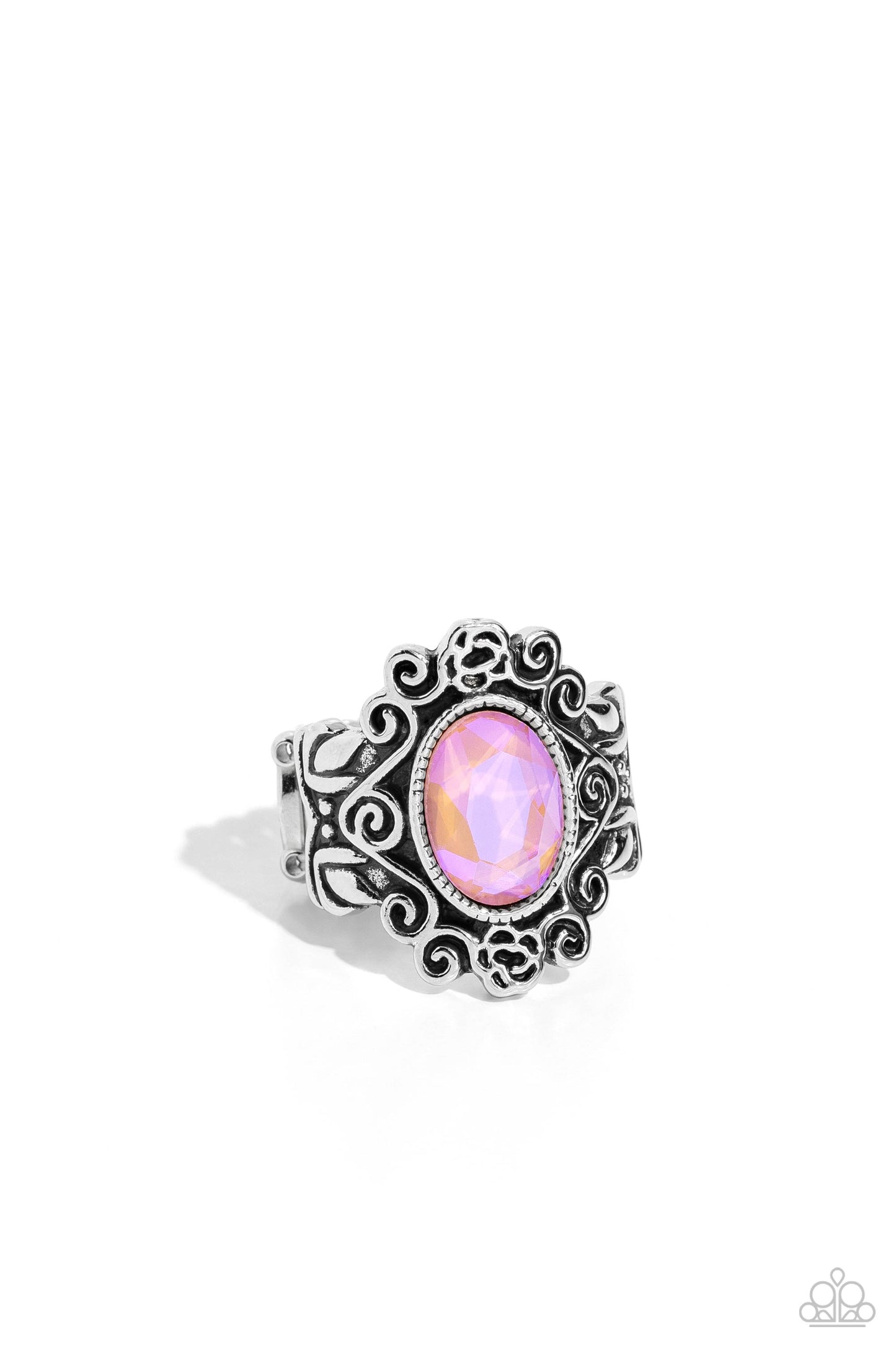 Fairytale Fanatic - Orange Glowing Peachy Oval Gem Ring Paparazzi R0633