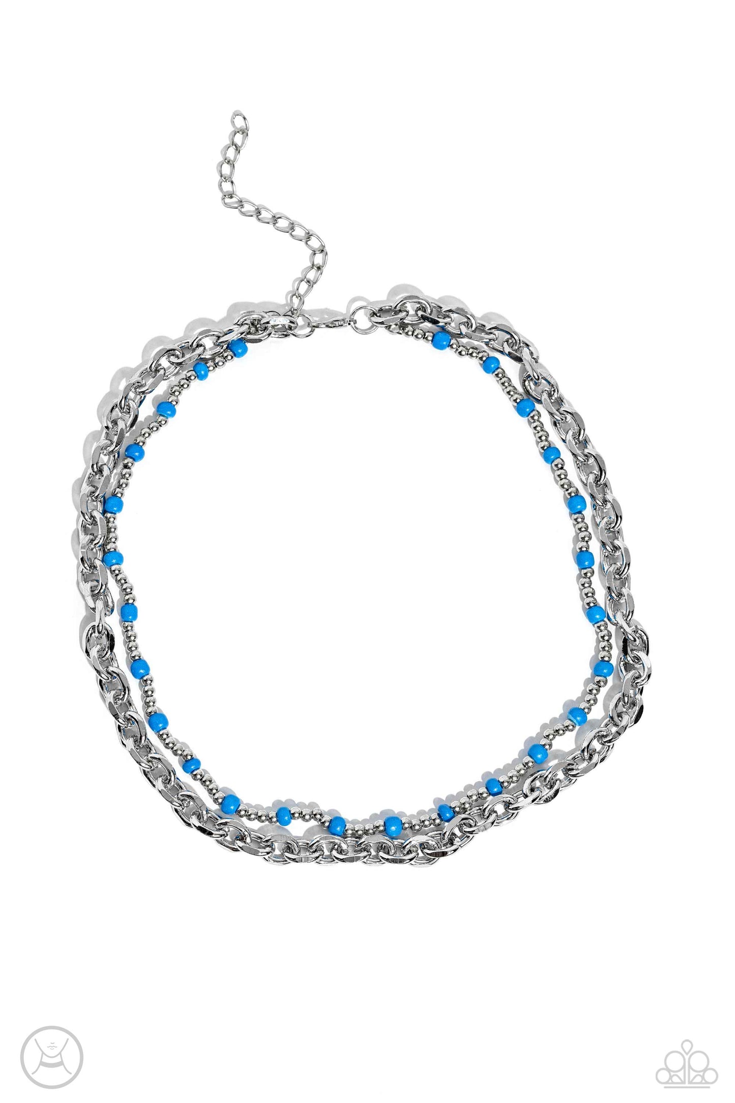 A Pop of Color - Blue Bead Layered Choker Necklace Paparazzi N1843