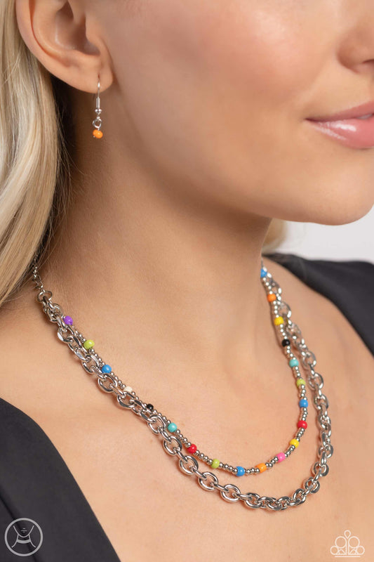 A Pop of Color - Multi Colored Bead Choker Necklace Paparazzi N1819