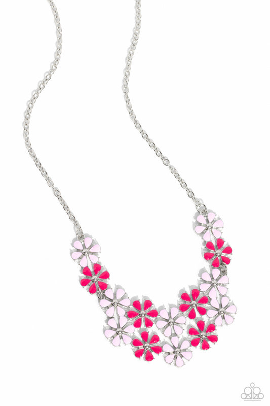 Floral Fever - Pink Peacock, Light Pink Flower Necklace Paparazzi N1860