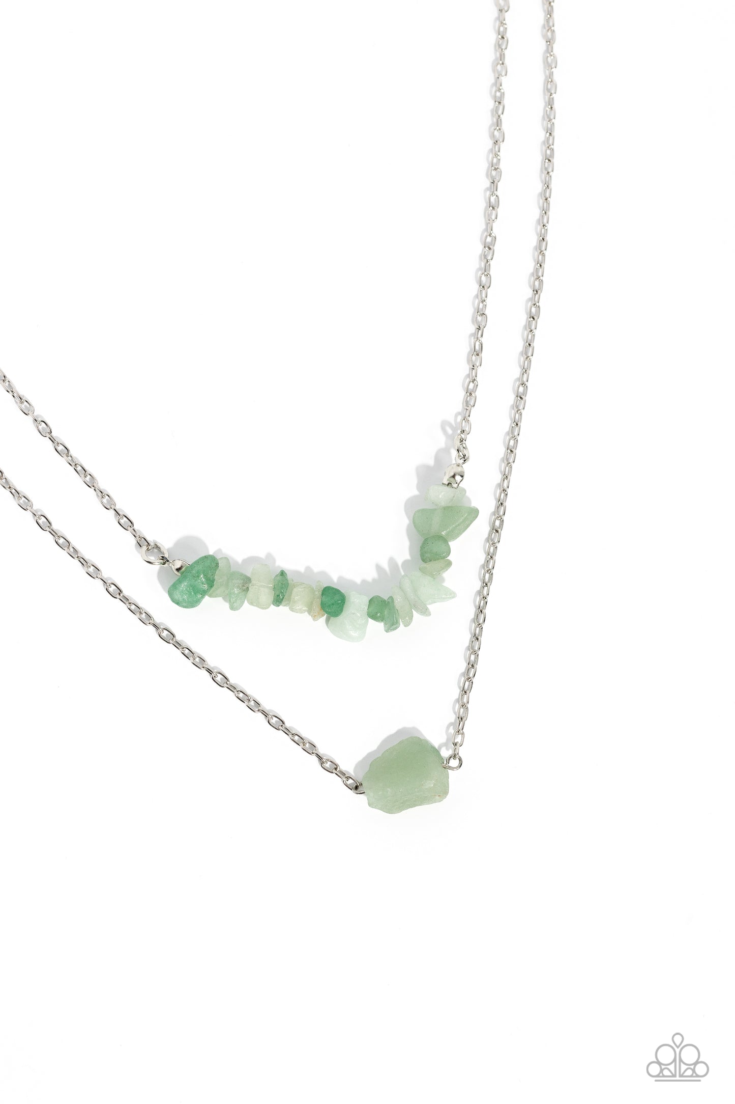 Chiseled Caliber - Green Jade Stone Layer Necklace Paparazzi N1733