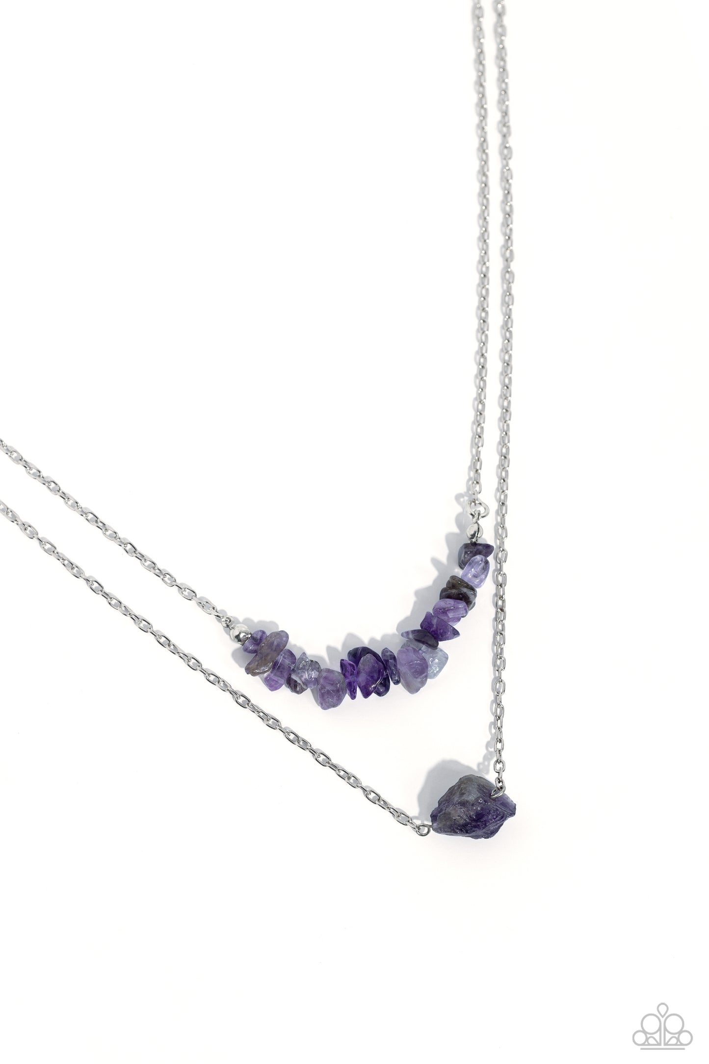 Chiseled Caliber - Purple Amethyst Stone Layered Necklace Paparazzi N1875