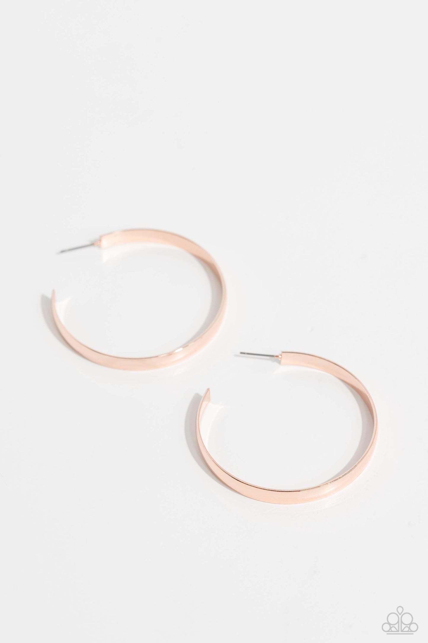 Sleek Symmetry - Rose Gold 1 3/4 Hoop Earring Paparazzi E1980