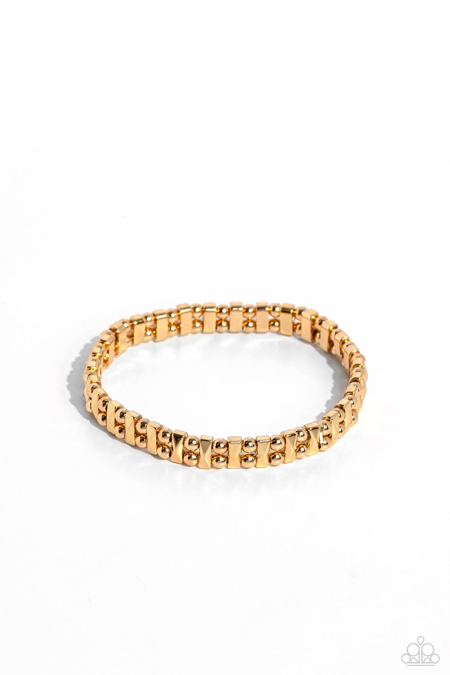 Fortune Favors The Fierce - Gold Urban Stretch Bracelet Paparazzi B1289