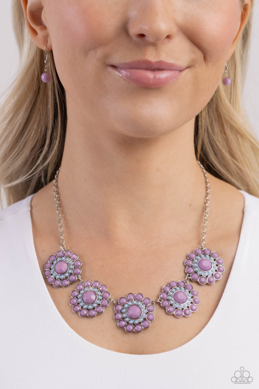 Floral Fervor - Purple Summer Song Floral Necklace Paparazzi N1838