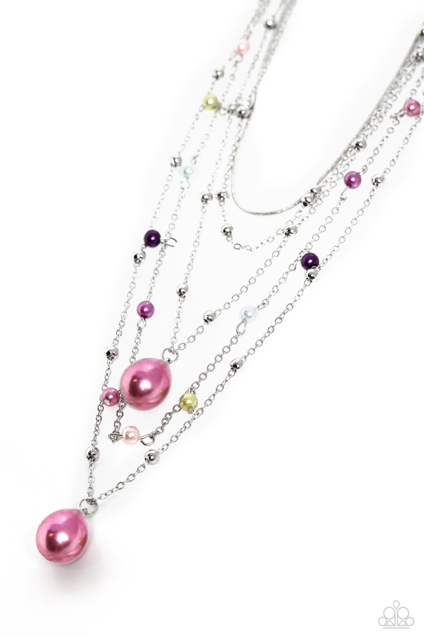 SASS with Flying Colors - Multi Colored Pearl Layered Necklace Paparazzi N2079