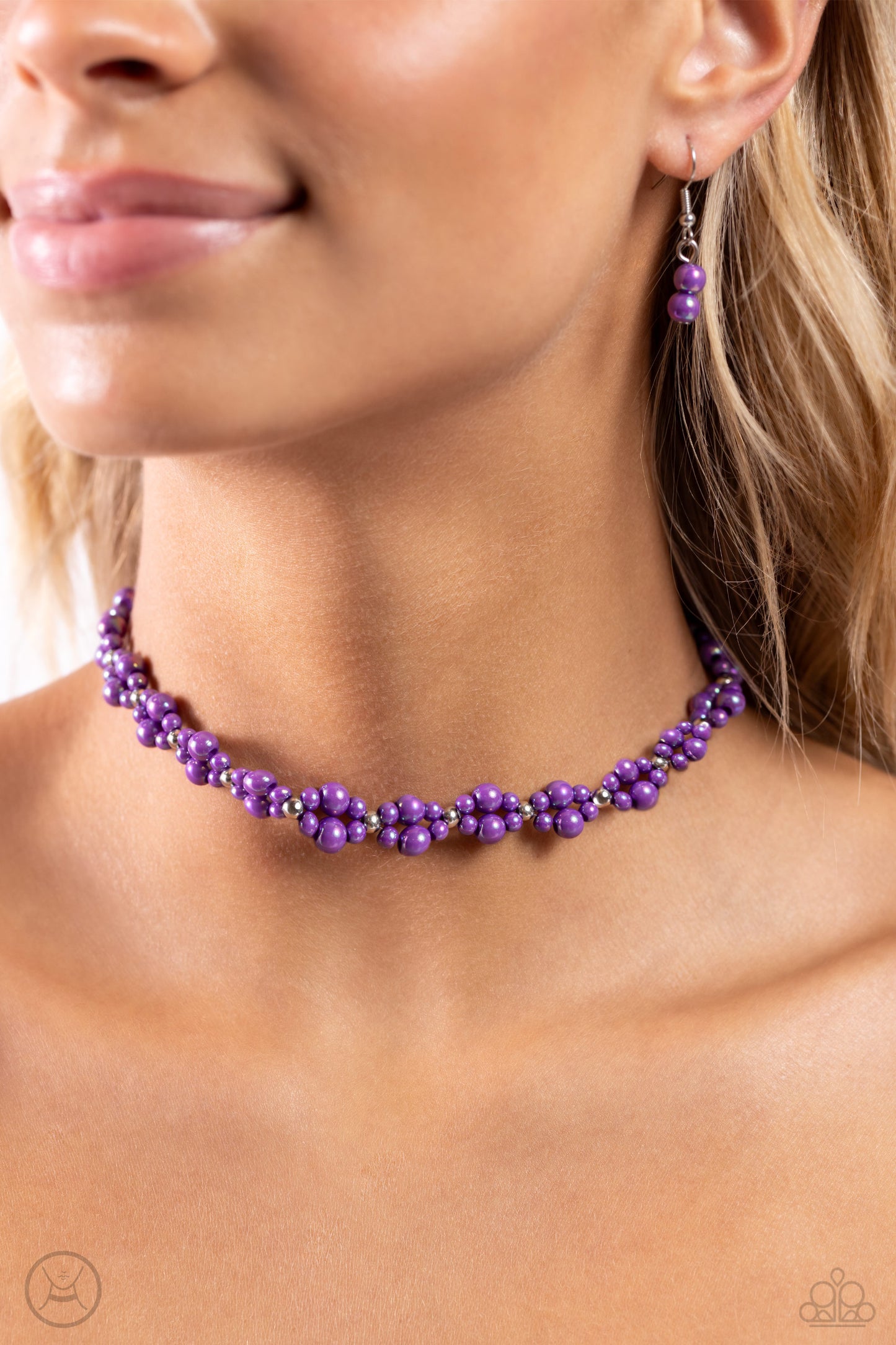 Dreamy Duchess - Purple Pearl Iridescent Finish Choker Necklace Paparazzi N1869