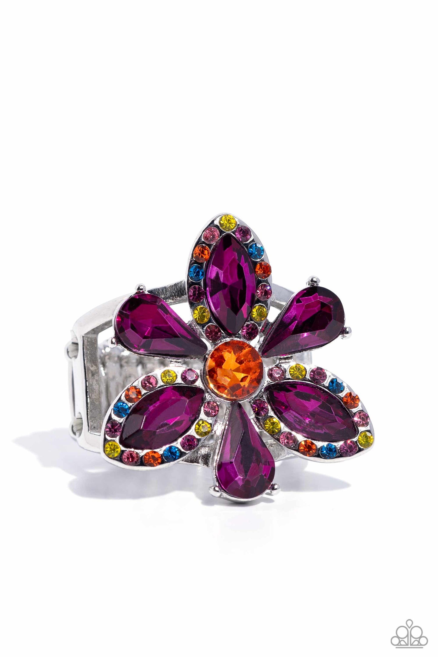 Blazing Blooms - Multi Color Flower Ring Life Of The Party December 2023 R0670