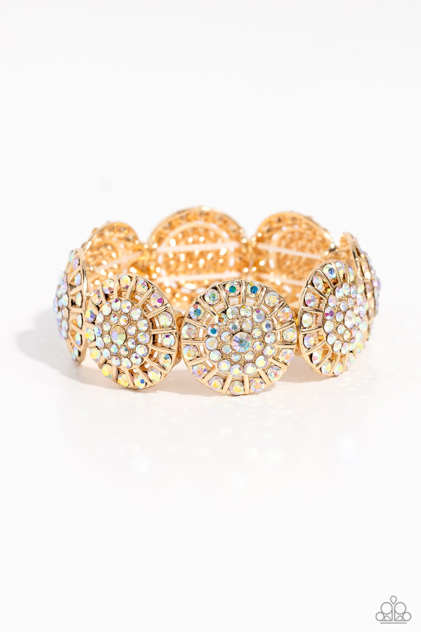 Executive Elegance - Multi Iridescent Rhinestone Stretch Bracelet Paparazzi B1281