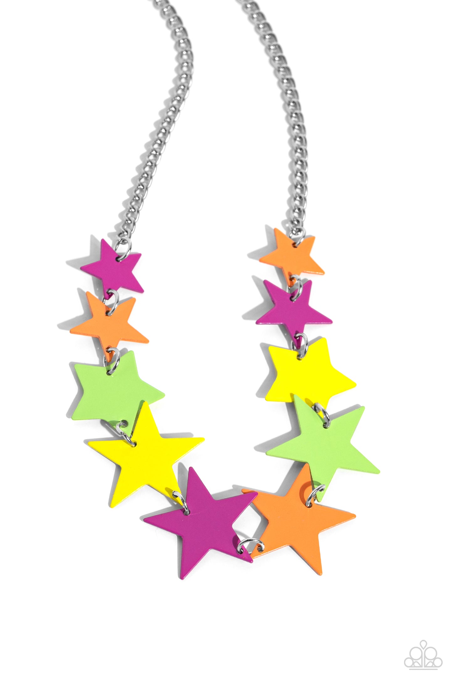 Starstruck Season - Multi Kohlrabi, High Visability, Orange, & Rose Violet Star Necklace Paparazzi N1739