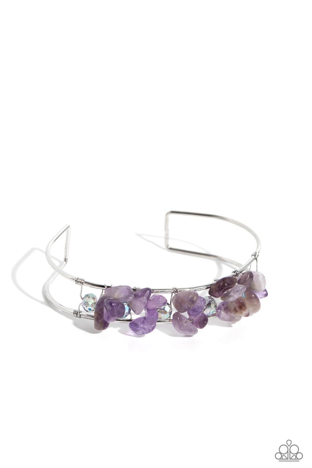 Handcrafted Headliner - Purple Amethyst Stone Cuff Bracelet Paparazzi B1508