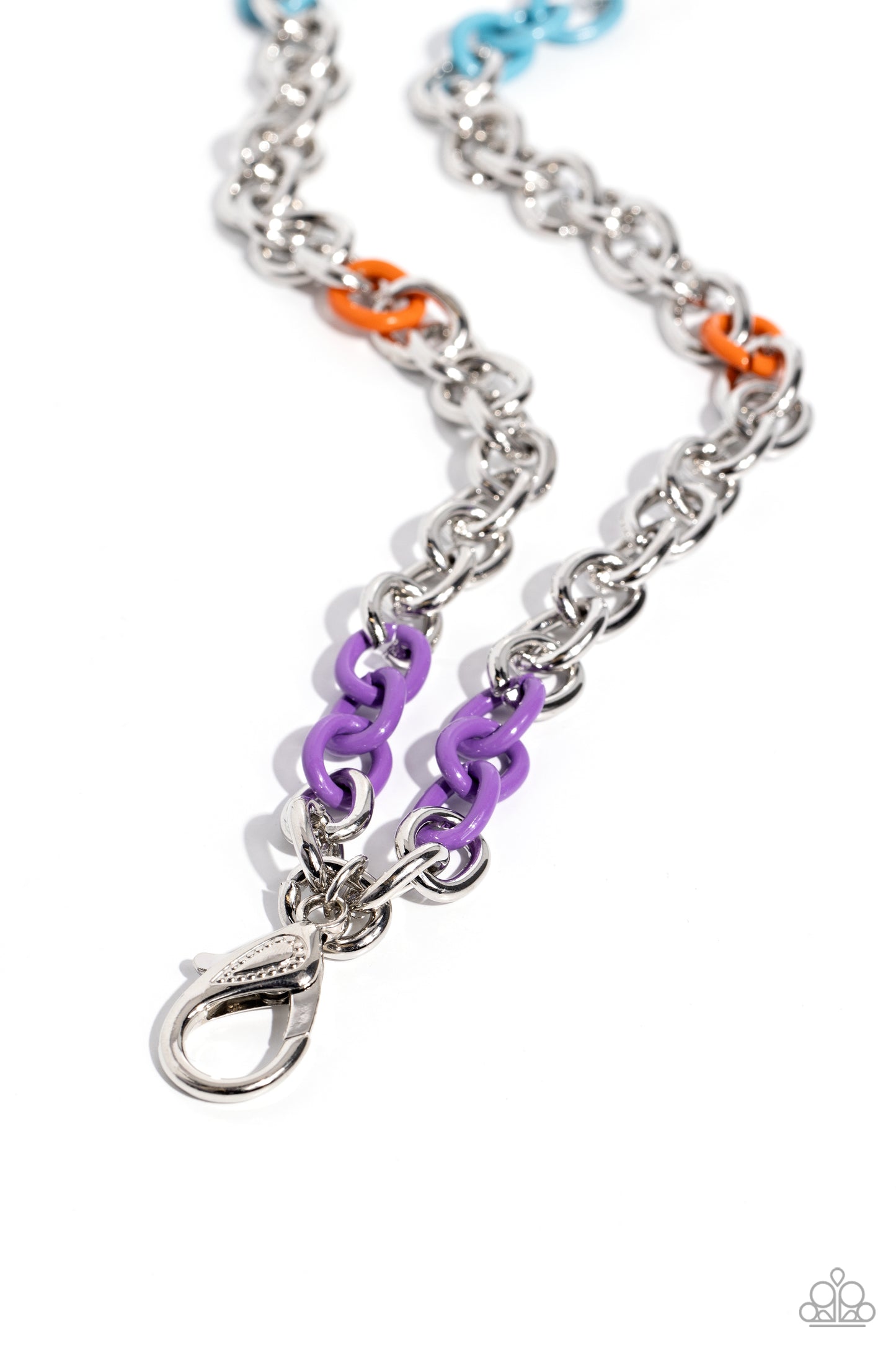 Colored Cabana - Multi Colored Link Silver Chain Lanyard Paparazzi N1896