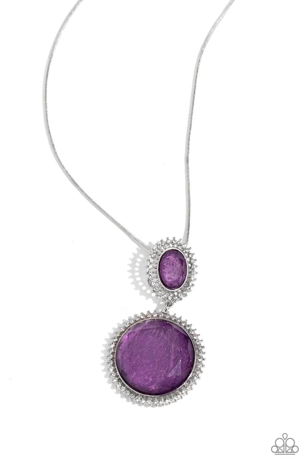 Castle Cadenza - Purple Stacked Gem Pendant Necklace Paparazzi N2069