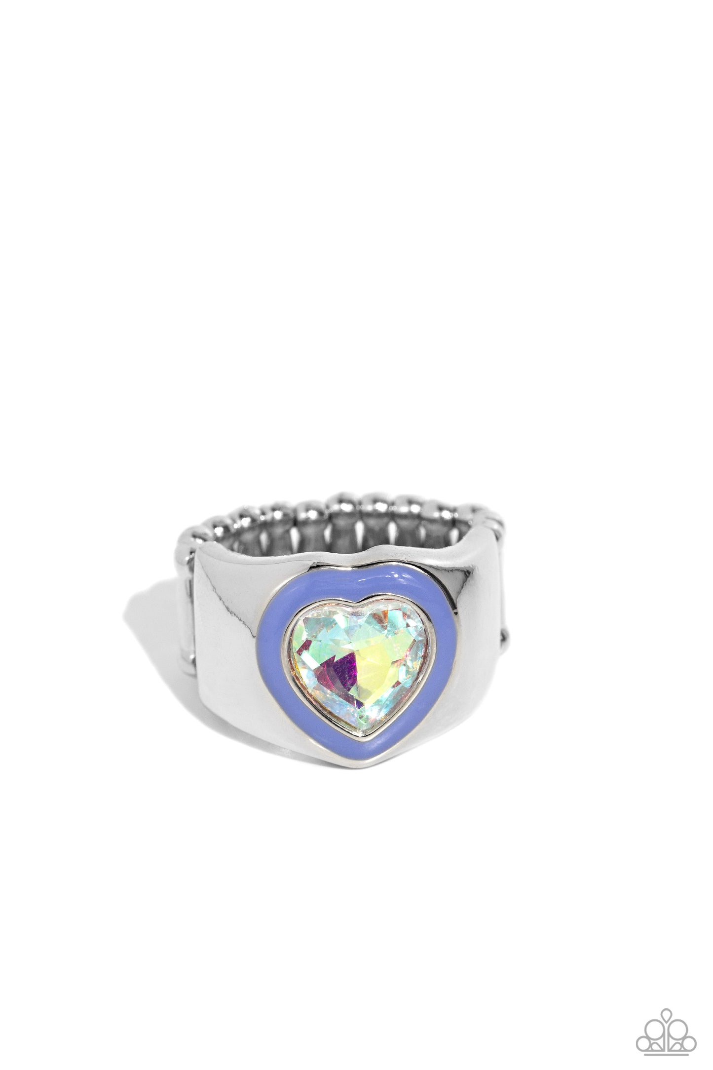 Fond Regard - Blue Persian Jewel Frame & Iridescent Heart Gem Ring Paparazzi R0661