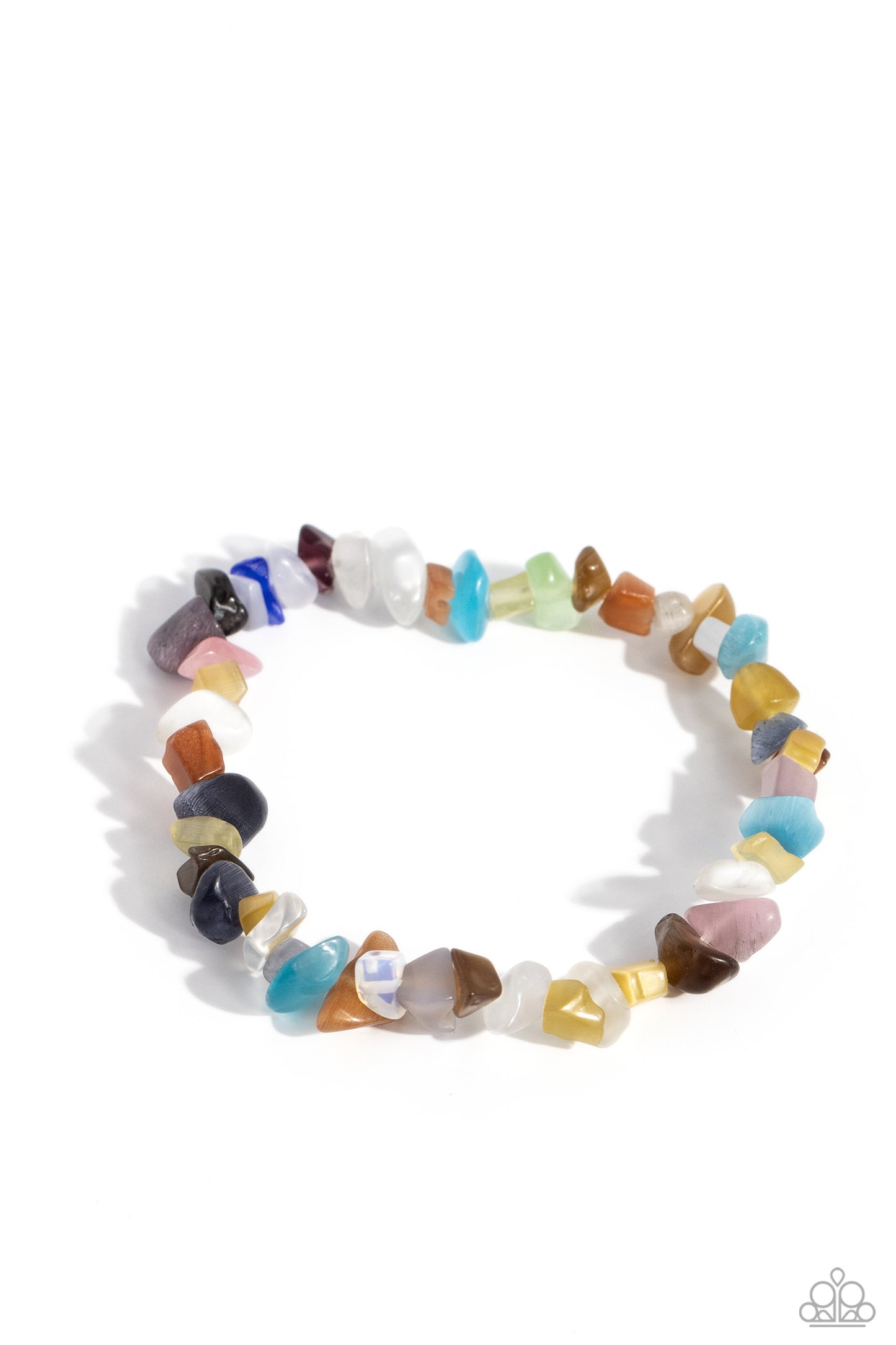 Chiseled Cameo - Multi Colored Pebble Stretch Bracelet Paparazzi B1199