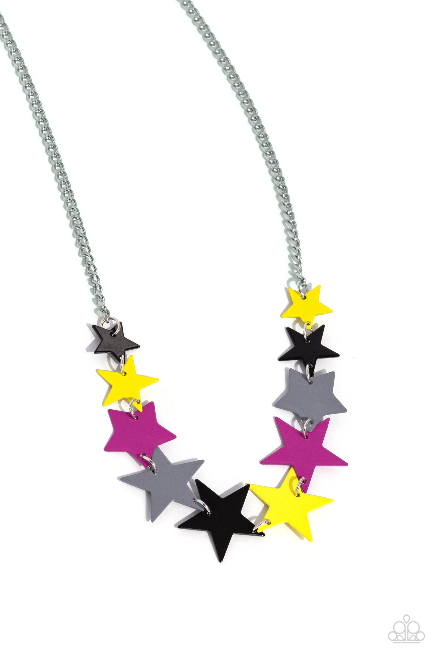 Starstruck Season - Black, Rose Violet, Gray, High Visibility Star Necklace Paparazzi N2180