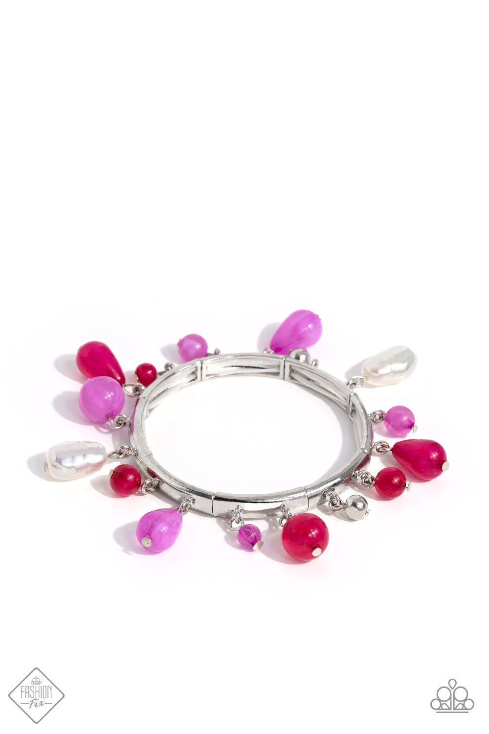 Lush Landscaping - Pink Radiant Orchid, Viva Magenta Bead Stretch Bracelet Fashion Fix December 2023 Paparazzi B1414