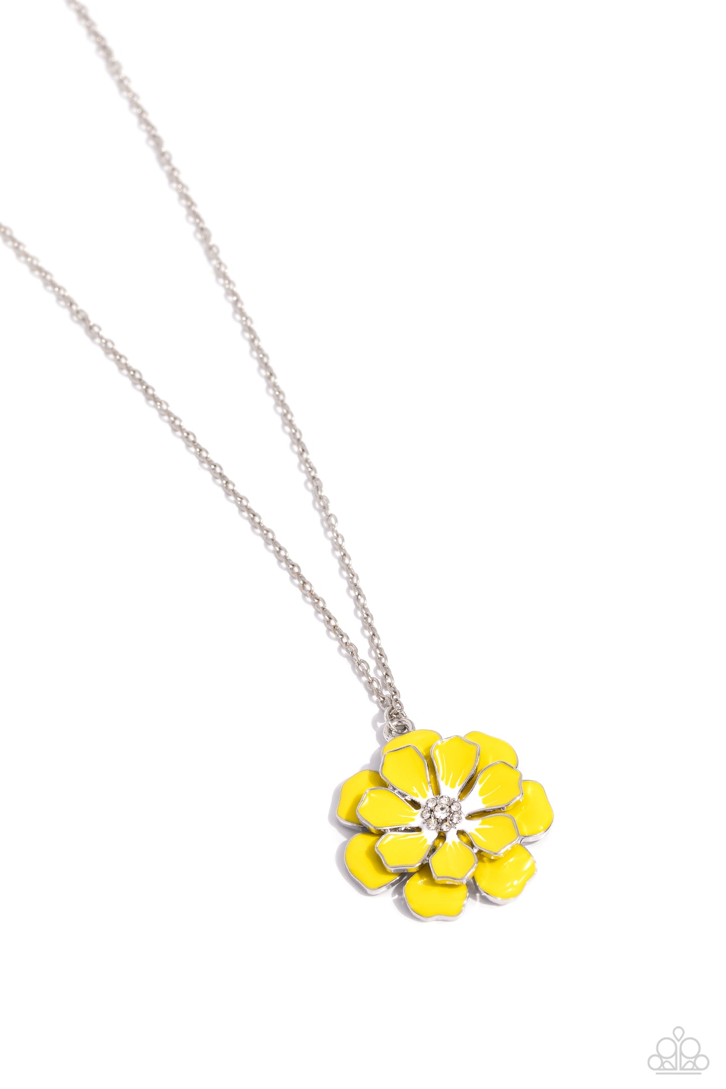 Beyond Blooming - Yellow Primrose Flower Necklace Paparazzi N2000