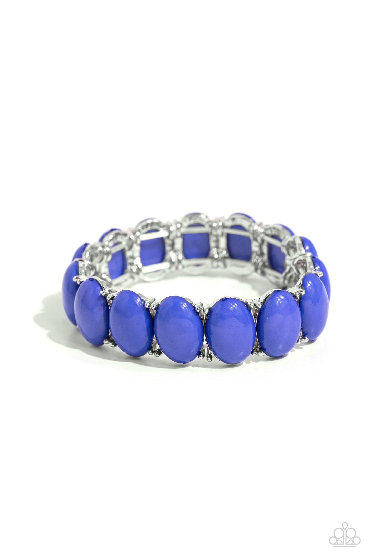 Starting OVAL - Blue Persion Jewel Bead Stretch Bracelet Paparazzi B1473