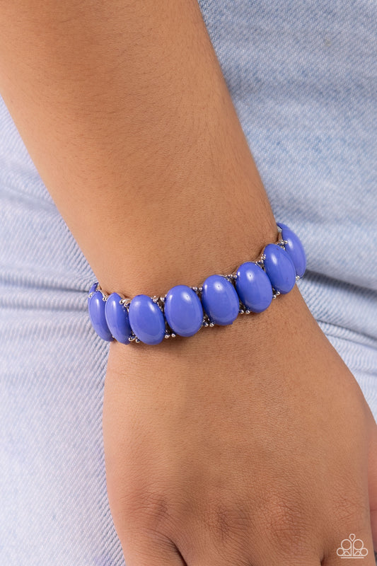 Starting OVAL - Blue Persion Jewel Bead Stretch Bracelet Paparazzi B1473