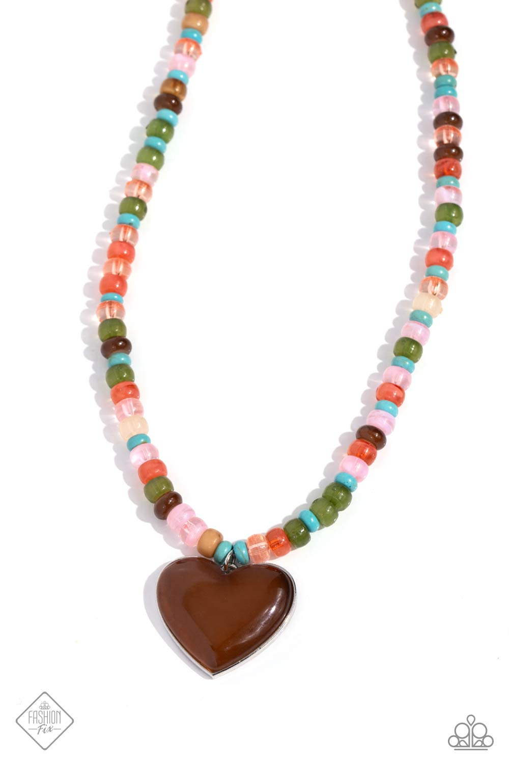 Desertscape Delight - Brown Cat's Eye Stone Heart Necklace Santa Fe Style Fashion Fix December 2024 Paparazzi N2061