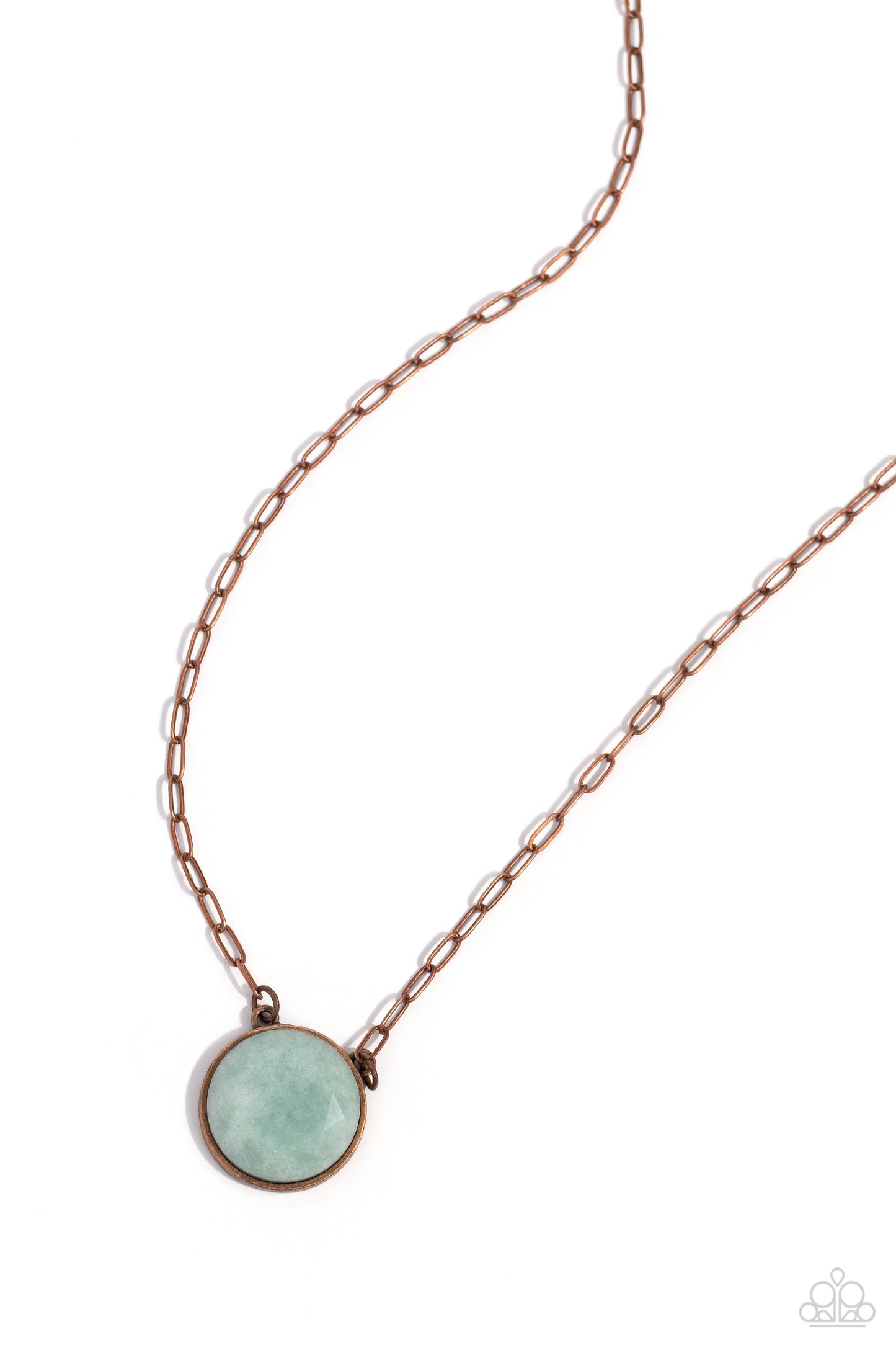 Suspended Stone - Copper & Light Blue Stone Necklace Paparazzi N2108