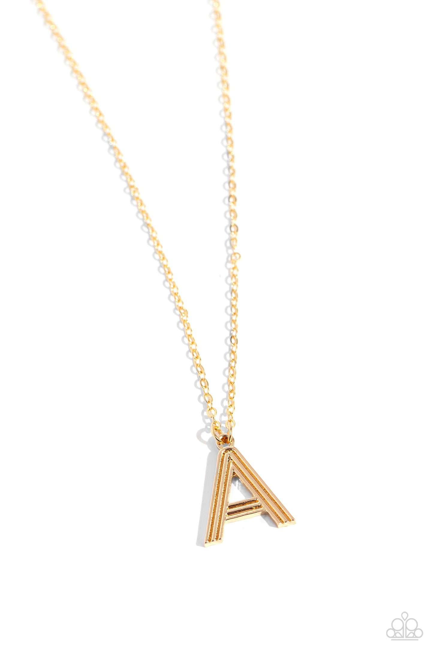 Leave Your Initials - Gold - A Initial Necklace Paparazzi N1705