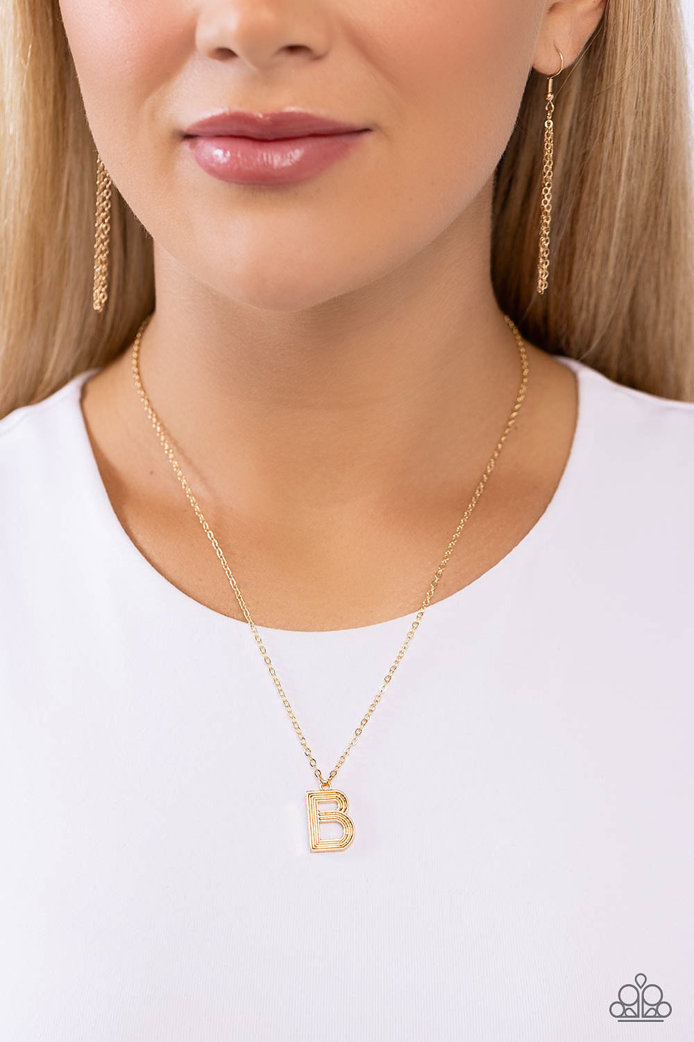 Leave Your Initials - Gold - B Initial Necklace Paparazzi N1706