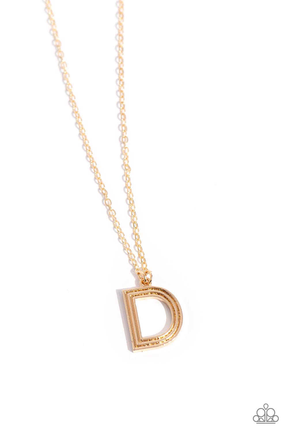 Leave Your Initials - Gold - D Initial Necklace Paparazzi N1707