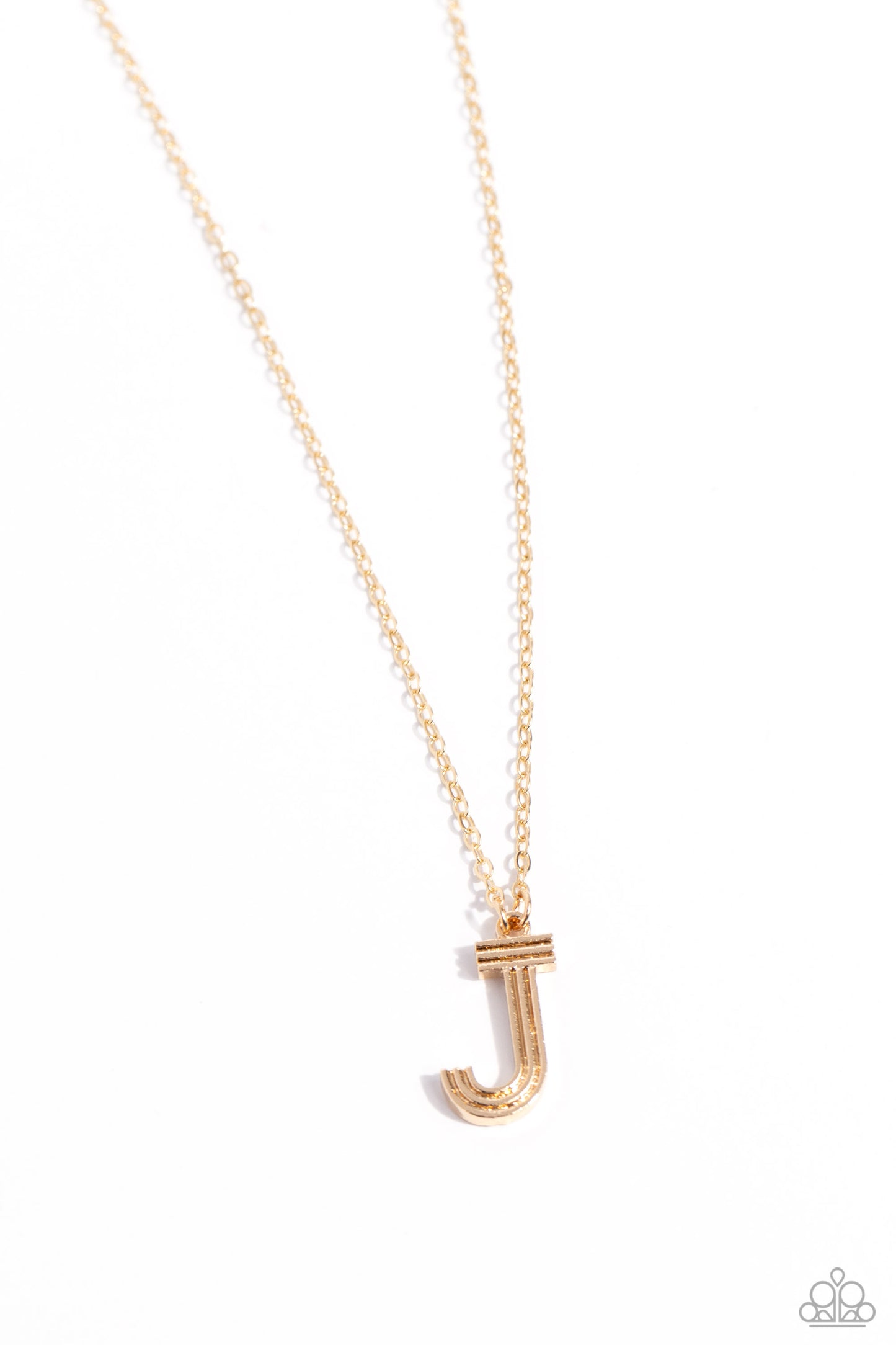 Leave Your Initials - Gold - J Initial Necklace Paparazzi N1709