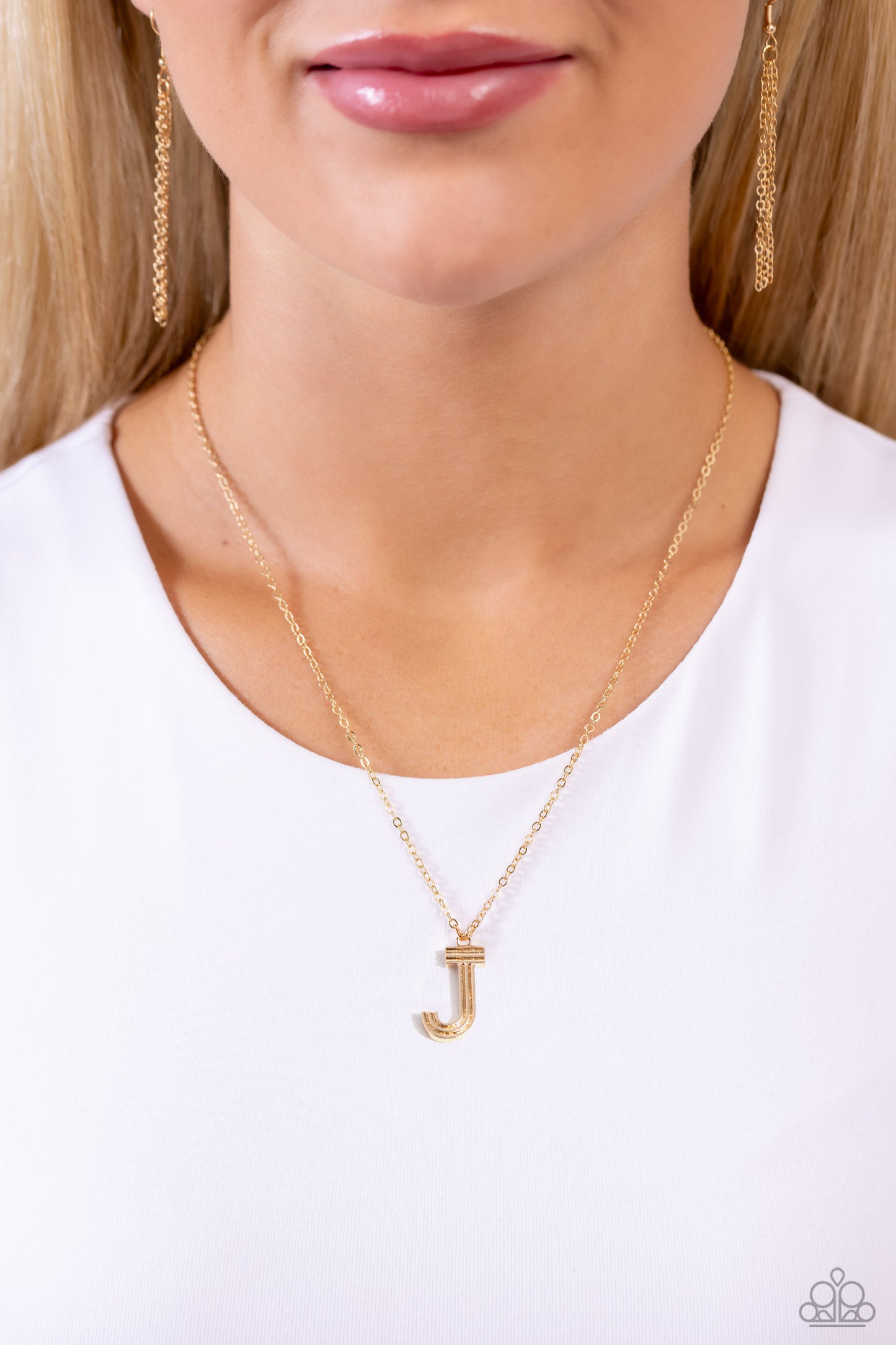 Leave Your Initials - Gold - J Initial Necklace Paparazzi N1709