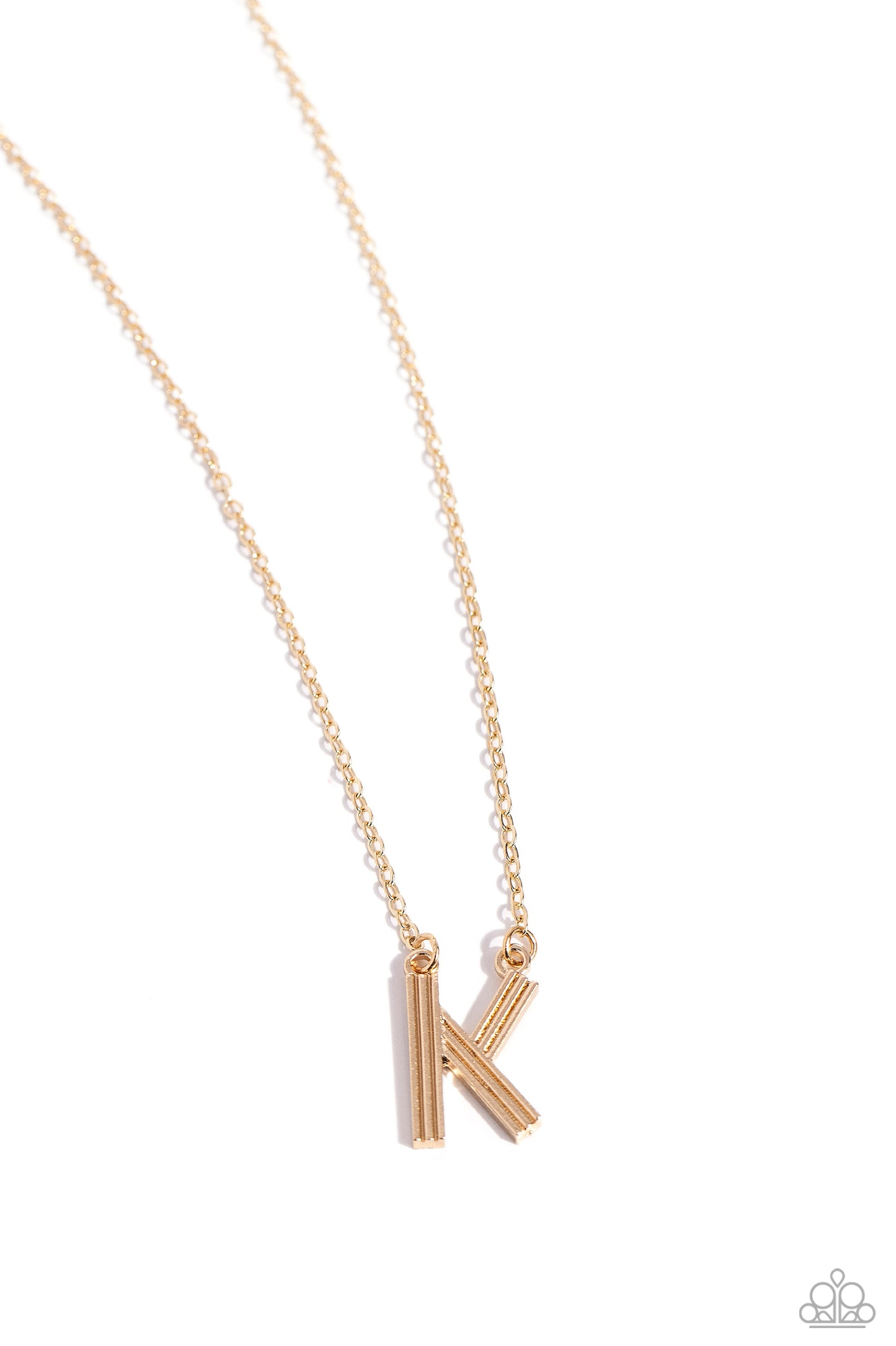 Leave Your Initials - Gold - K Initial Necklace Paparazzi N1710