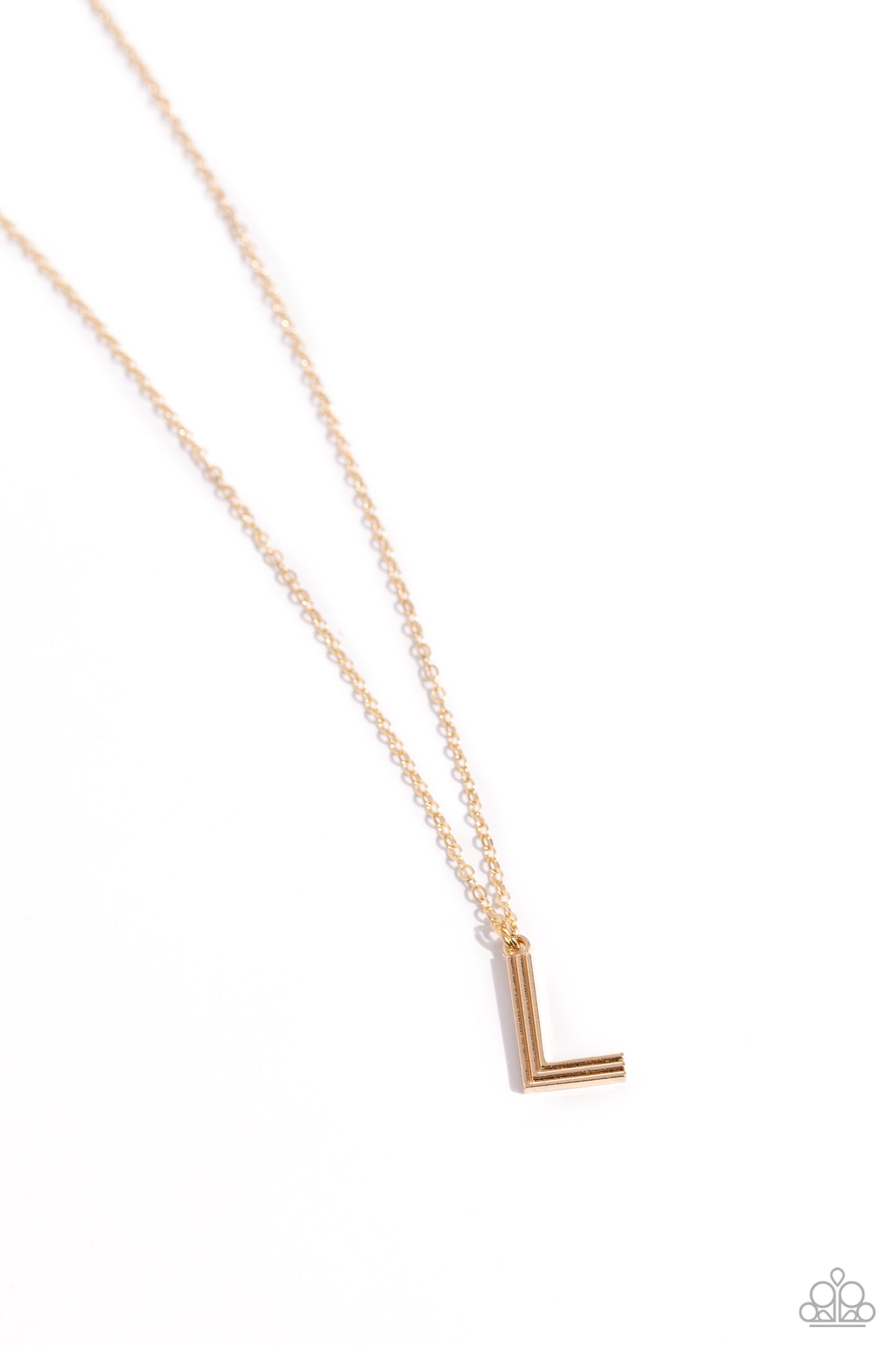 Leave Your Initials - Gold - L Initial Necklace Paparazzi N1711