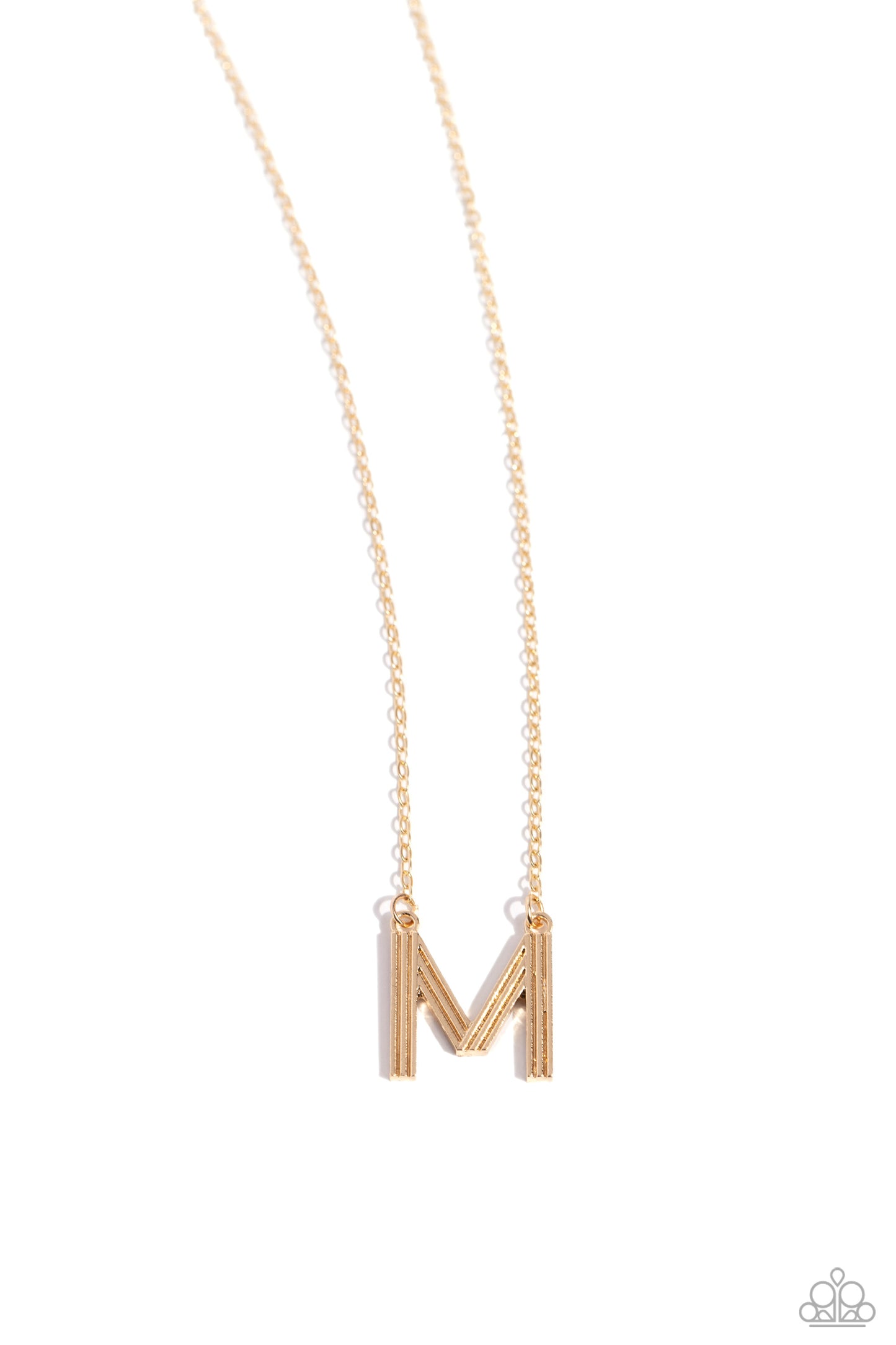 Leave Your Initials - Gold - M Initial Necklace Paparazzi N1712