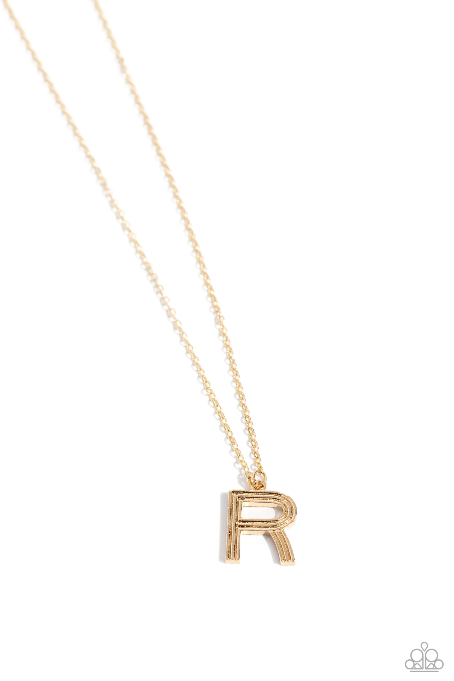 Leave Your Initials - Gold - R Initial Necklace Paparazzi N1714