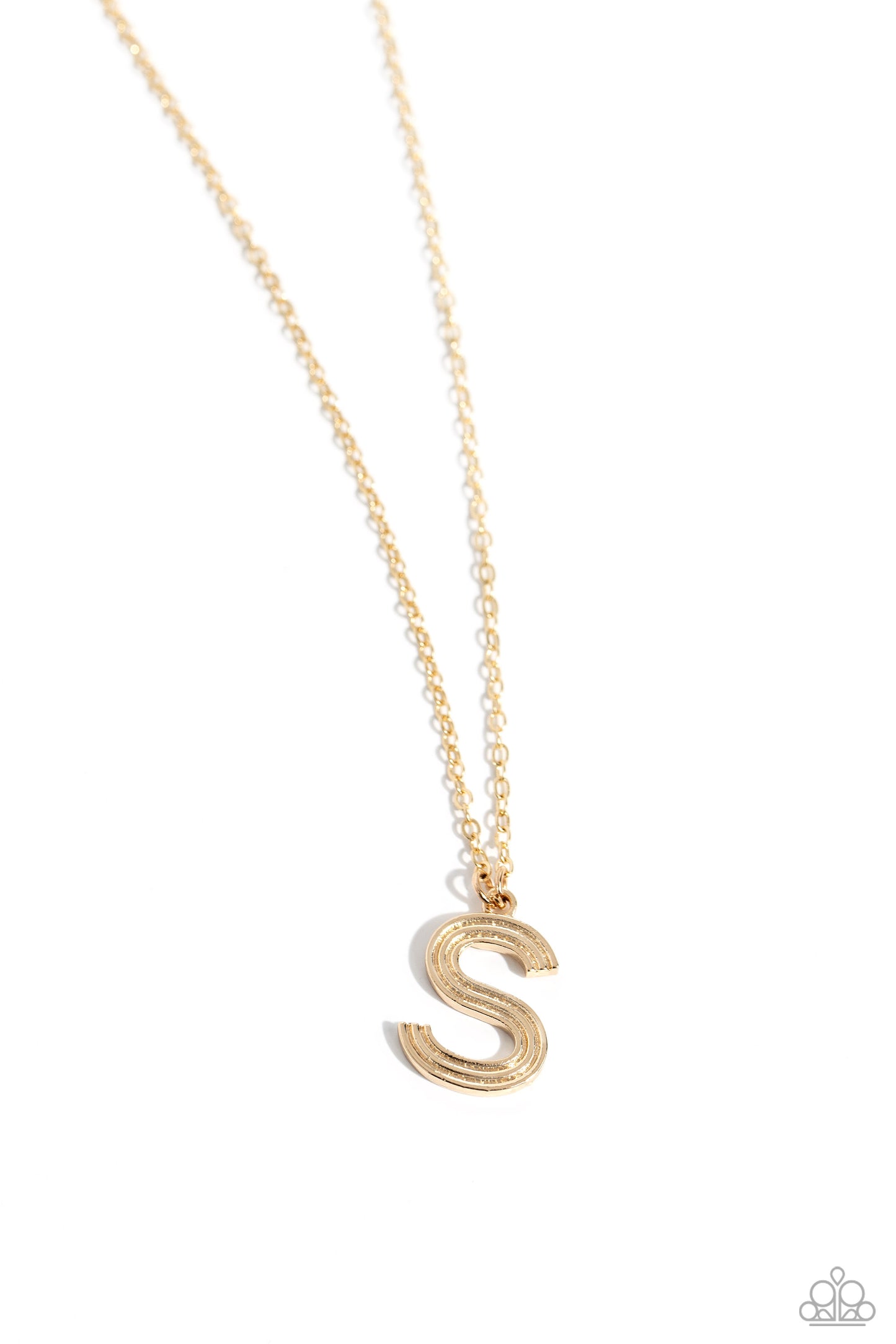 Leave Your Initials - Gold - S Initial Necklace Paparazzi N1703