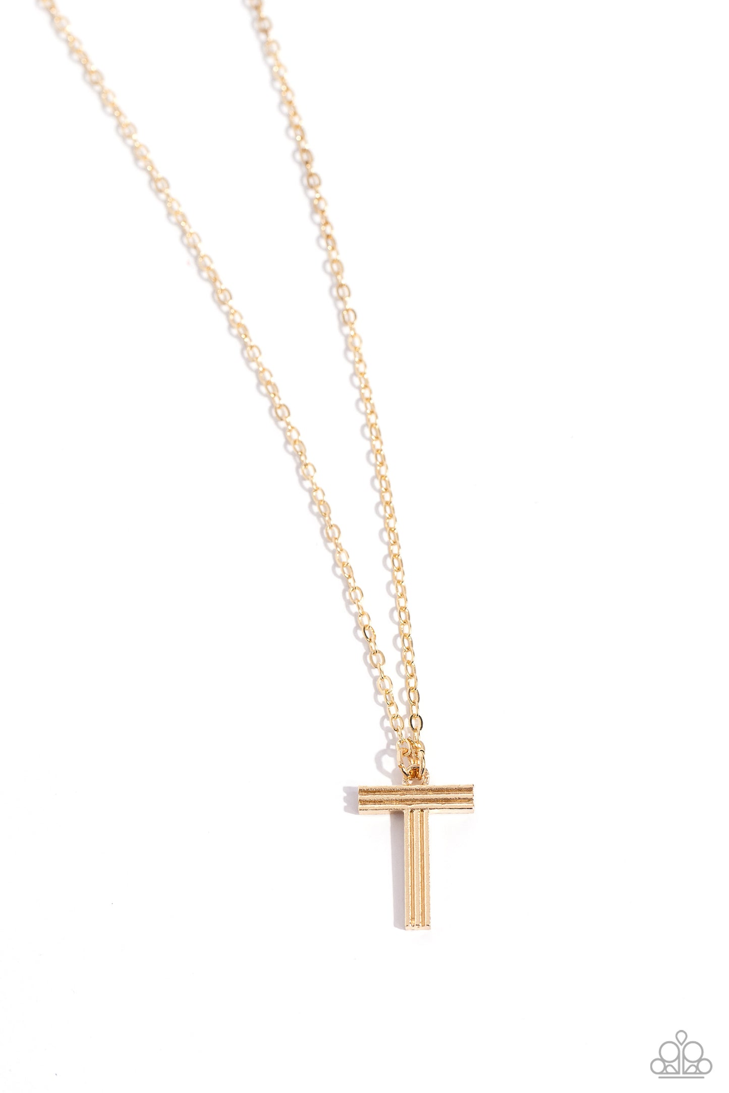 Leave Your Initials - Gold - T Initial Necklace Paparazzi N1715