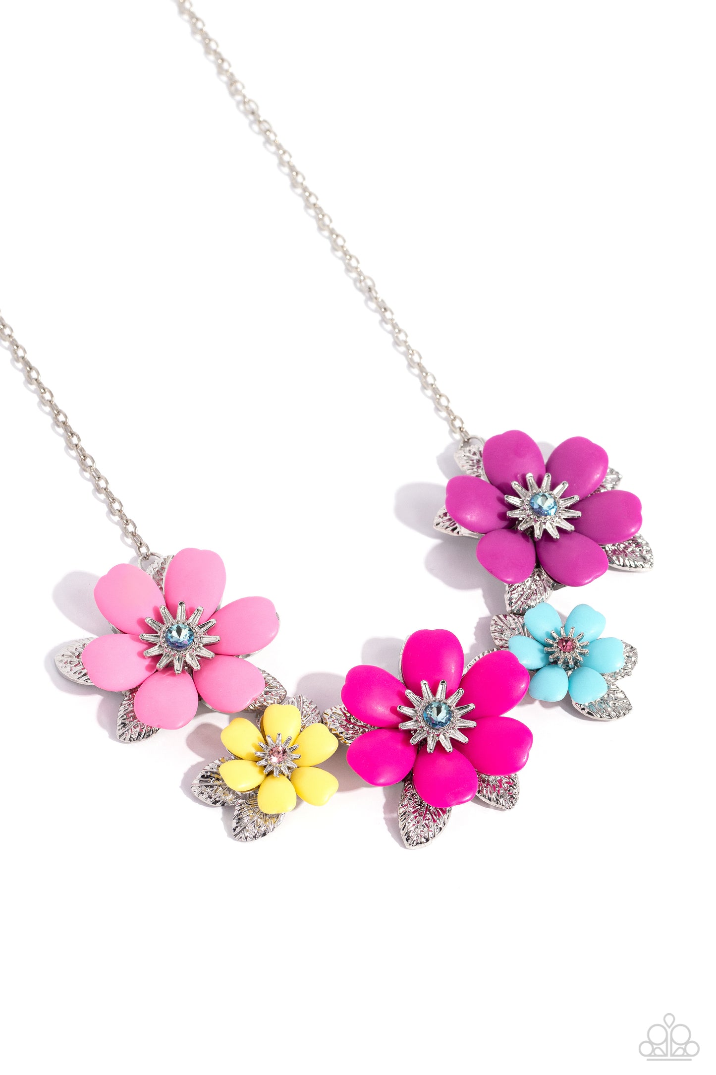 Well-Mannered Whimsy - Multi Colored Flower Necklace Paparazzi N2027