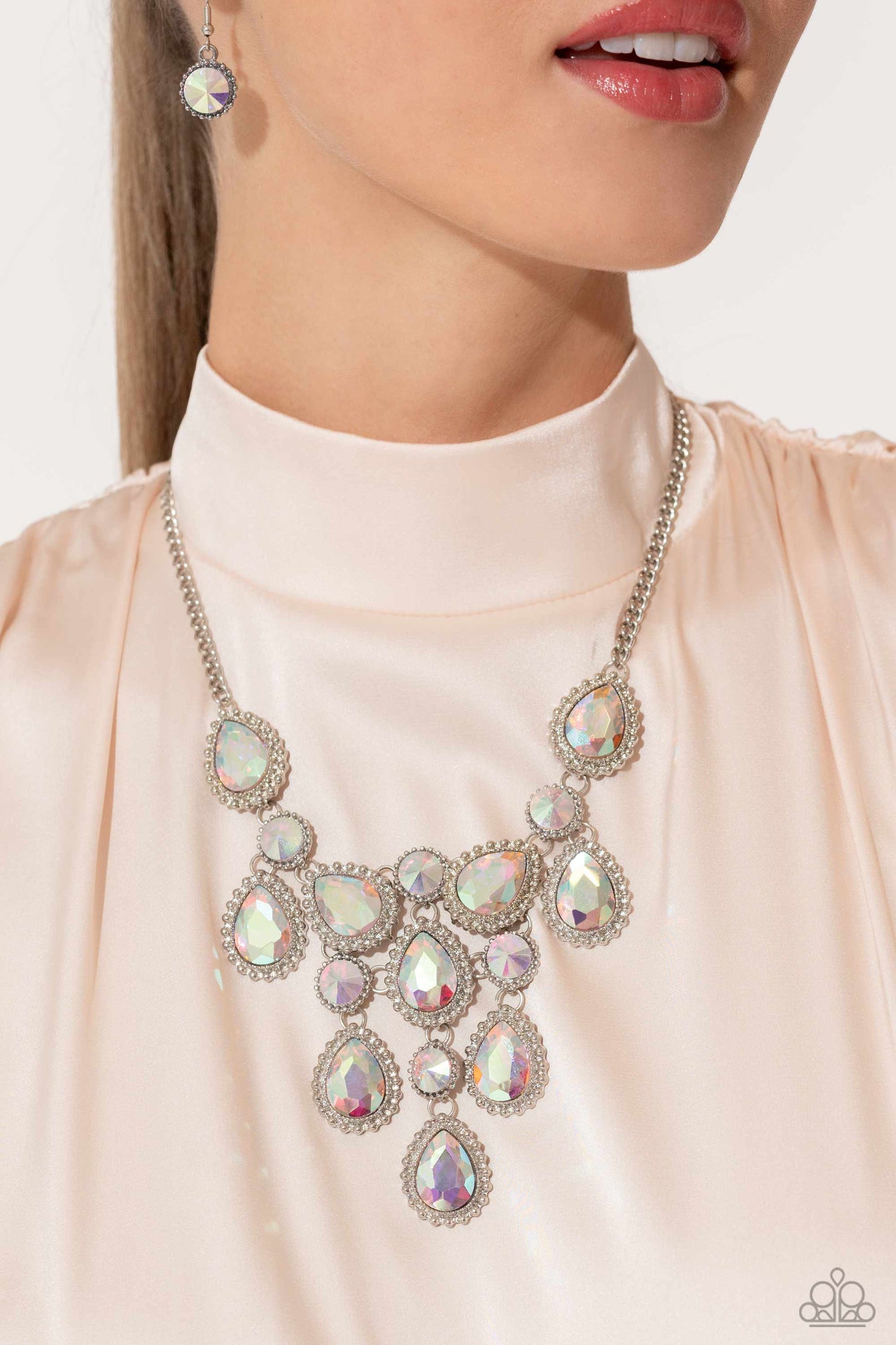 Dripping in Dazzle - Multi Iridescent  Necklace Life Of The Party December 2023 Paparazzi N2333