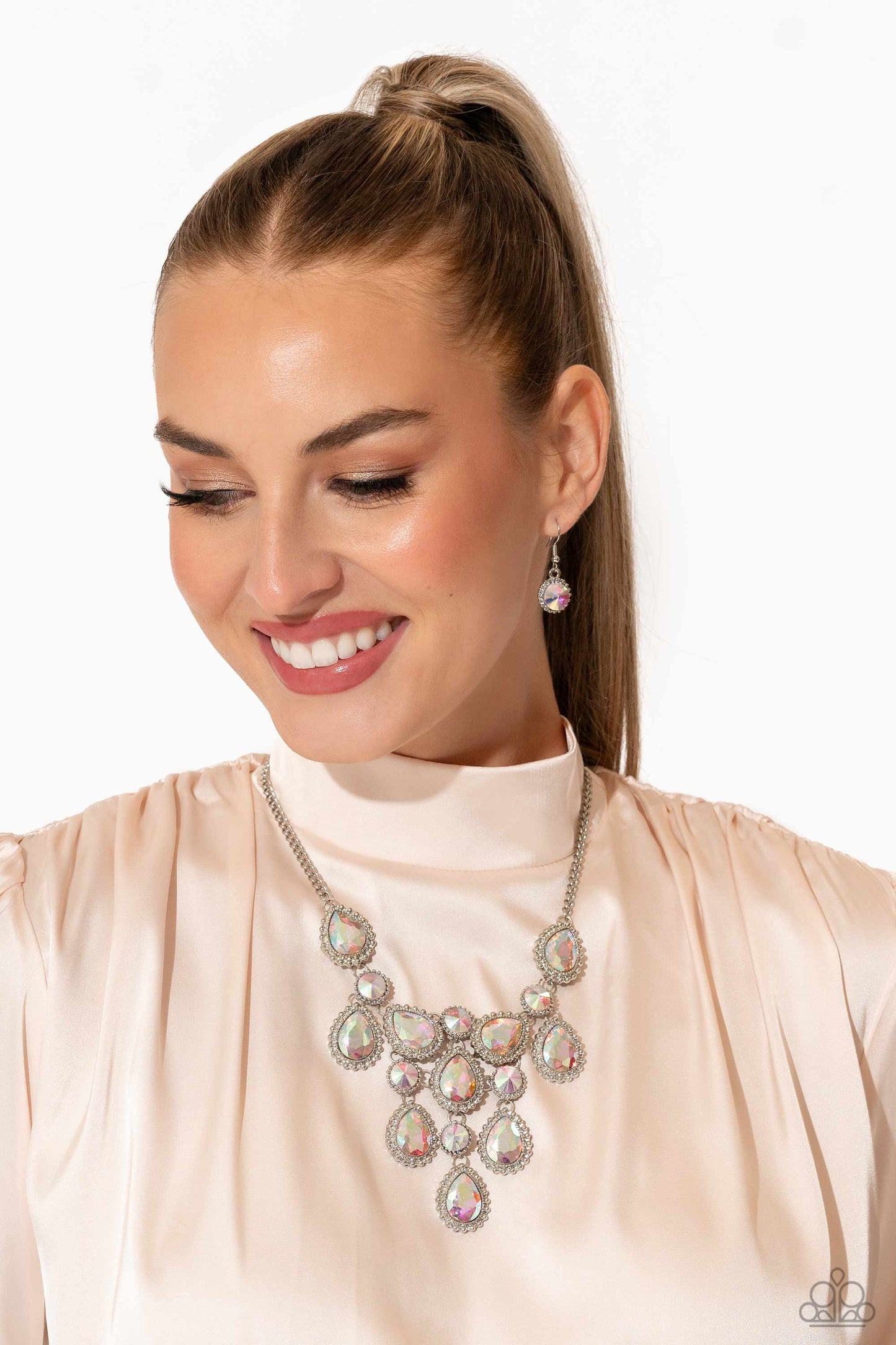 Dripping in Dazzle - Multi Iridescent  Necklace Life Of The Party December 2023 Paparazzi N2333