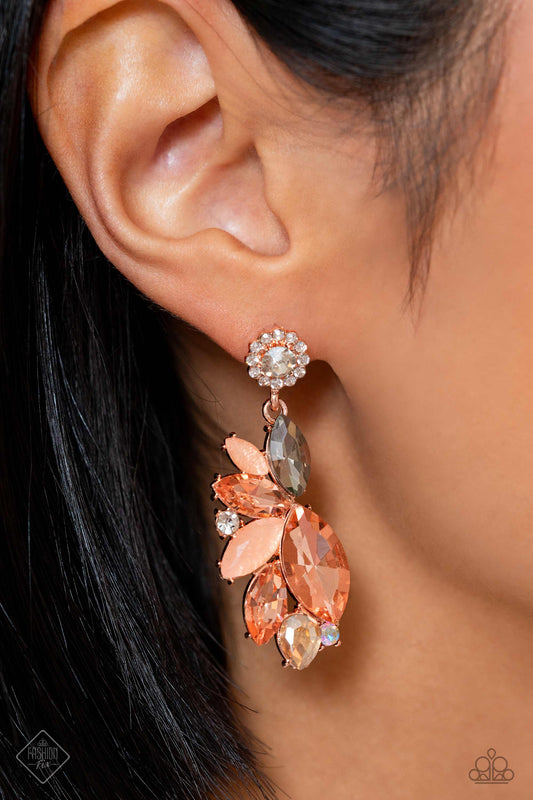 Soft Sashay - Rose Gold Post Earring Fashion Fix December 2023 Paparazzi E1783