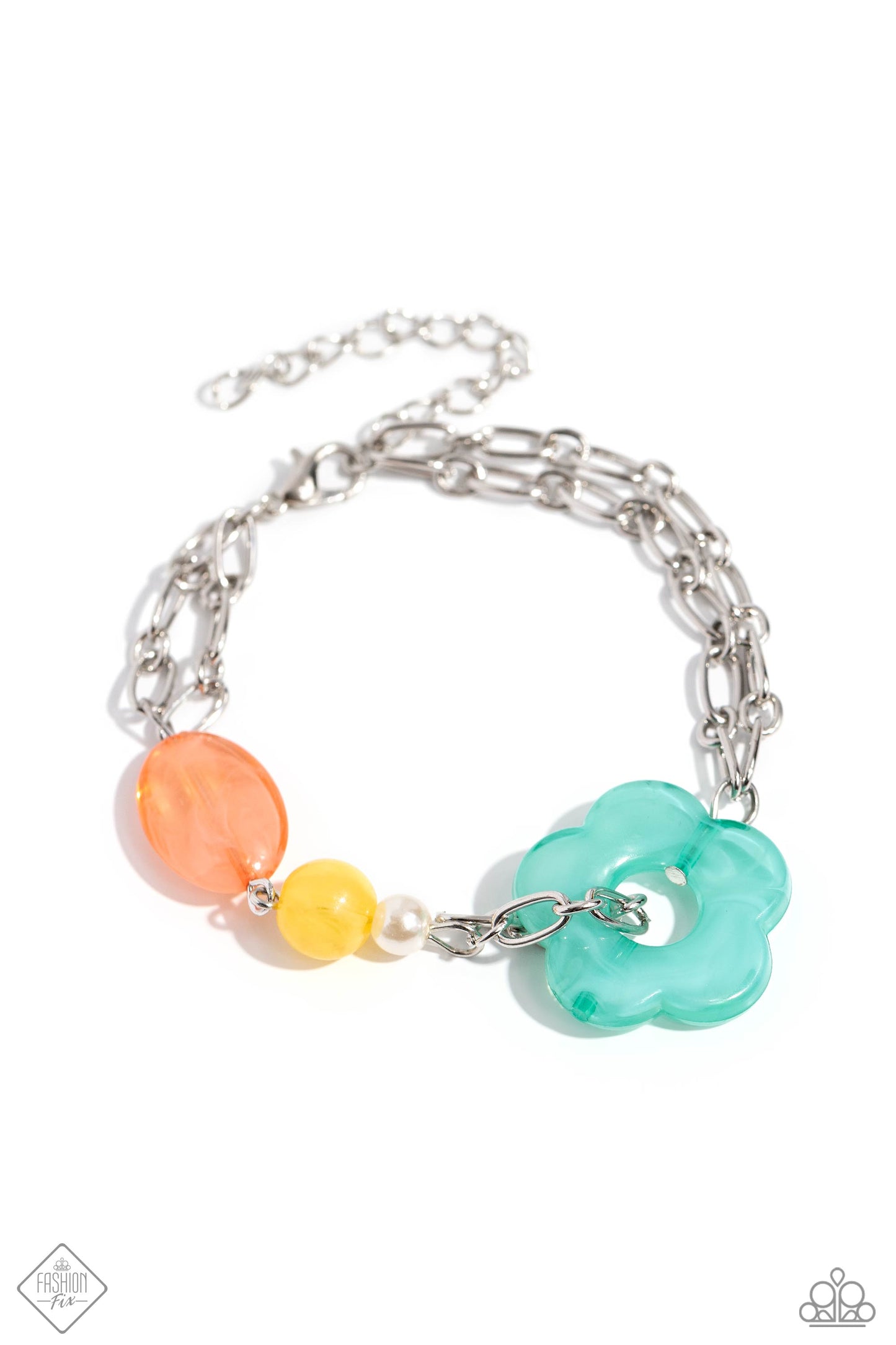 DAISY Afternoon - Multi Turquoise Daisy Flower Bracelet Fashion Fix February 2024 Paparazzi B1486