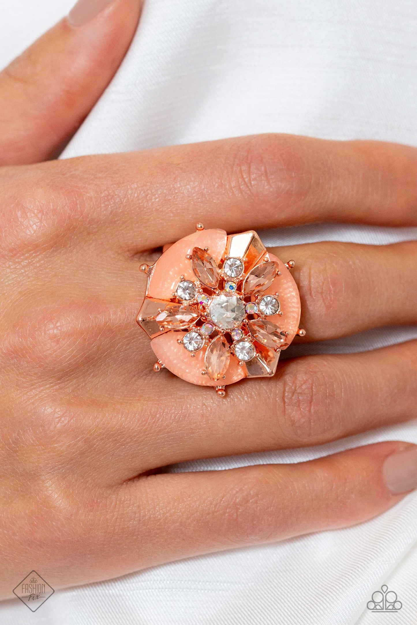 Soft-Hearted Salvage - Rose Gold Tender Peach Ring Fashion Fix December 2023 Paparazzi R0656