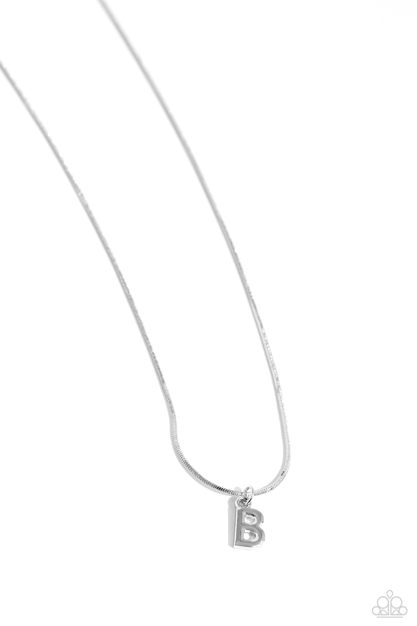 Seize the Initial - Silver - B Initial Necklace Paparazzi N1928