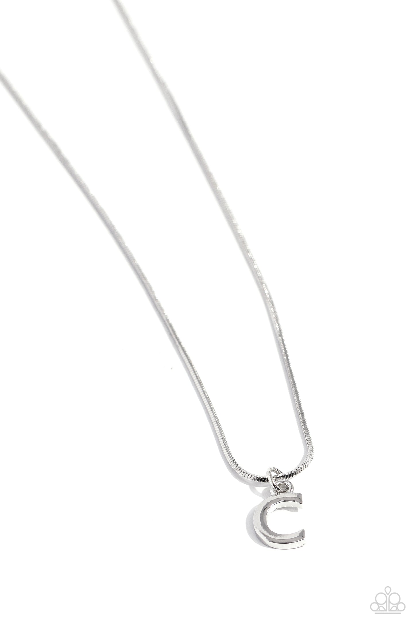 Seize the Initial - Silver - C Initial Necklace Paparazzi N1929