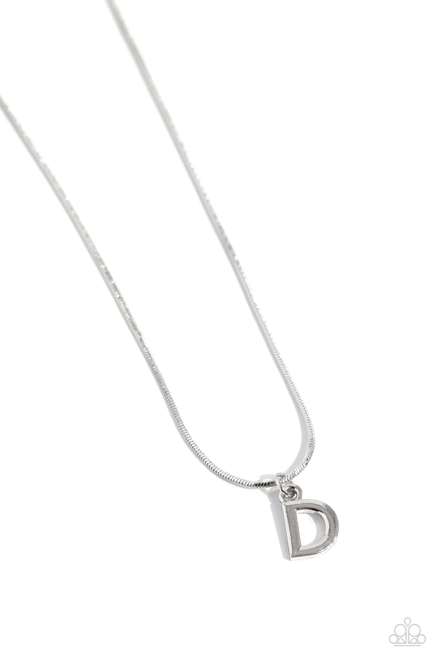 Seize the Initial - Silver - D Initial Necklace Paparazzi N1926