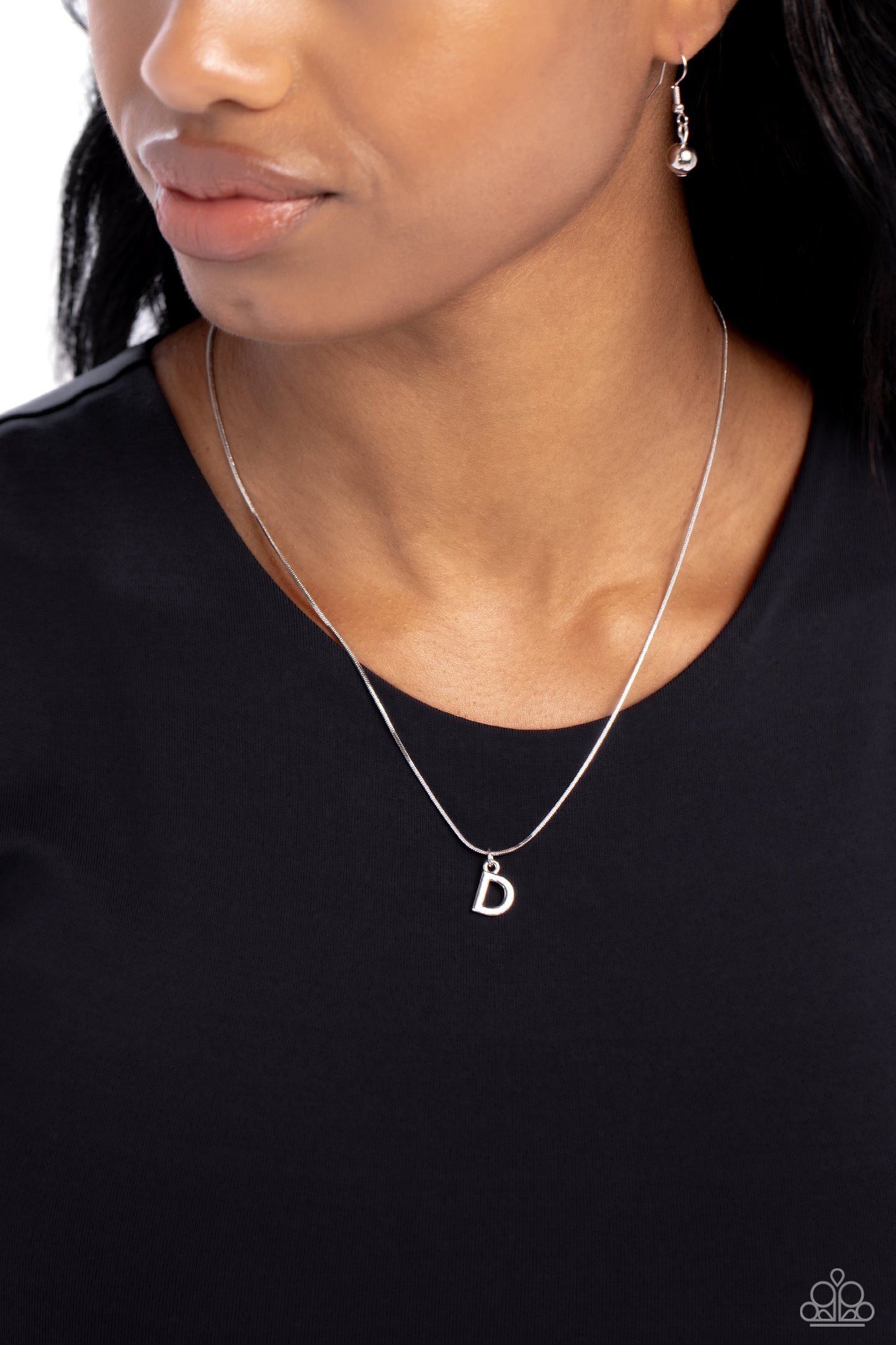 Seize the Initial - Silver - D Initial Necklace Paparazzi N1926