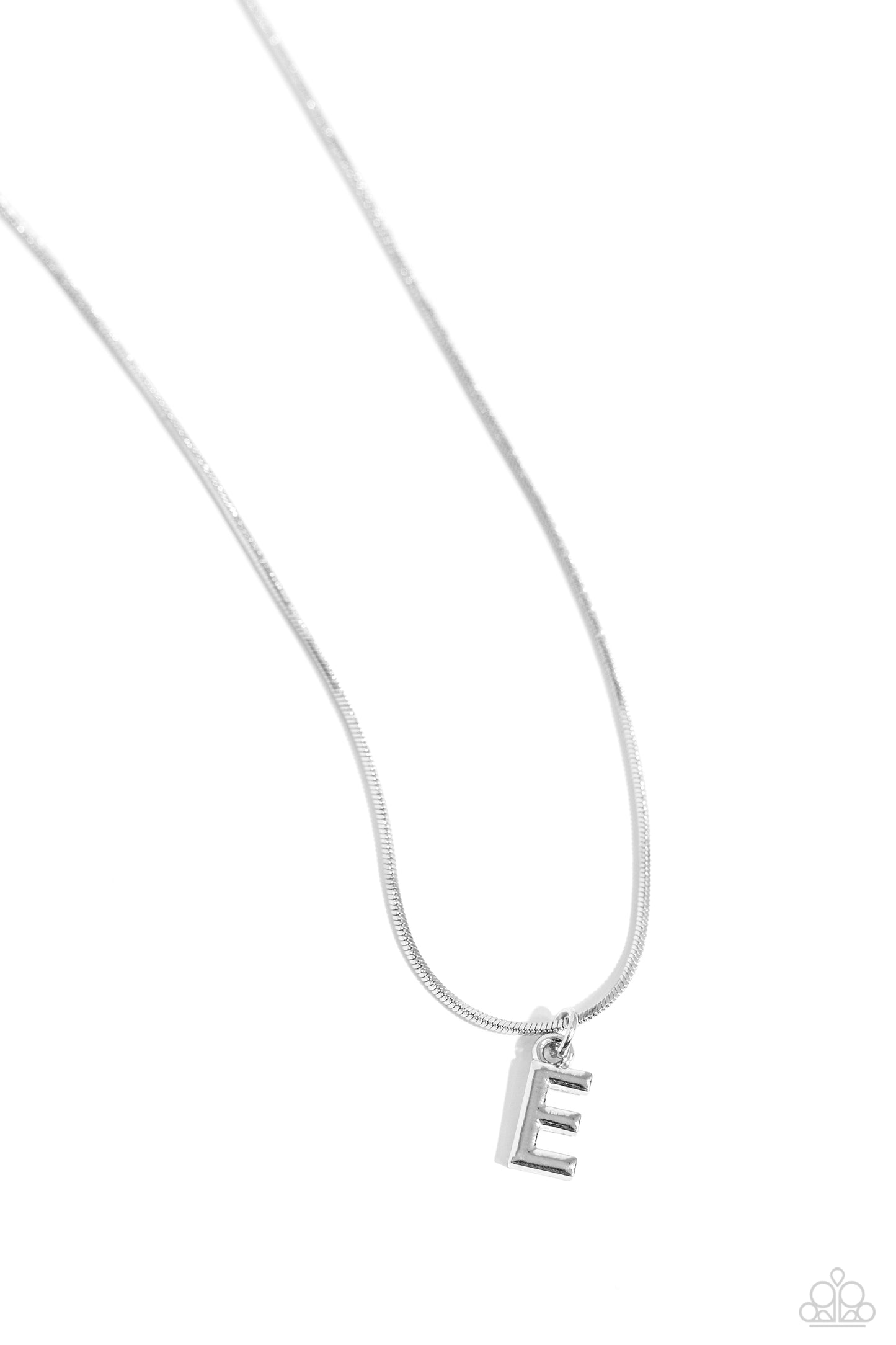 Seize the Initial - Silver - E Initial Necklace Paparazzi N1925