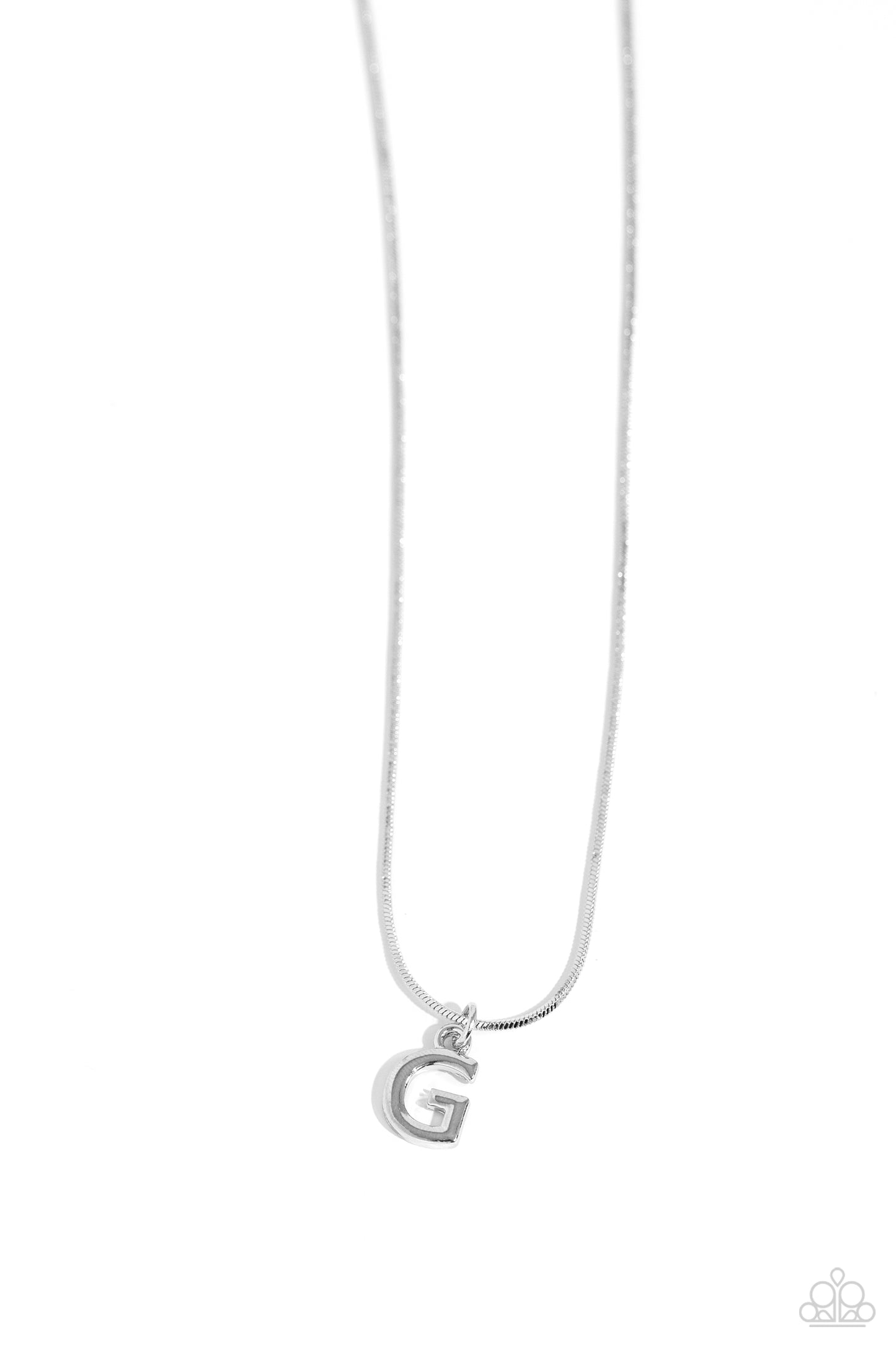 Seize the Initial - Silver - G Initial Necklace Paparazzi N1924